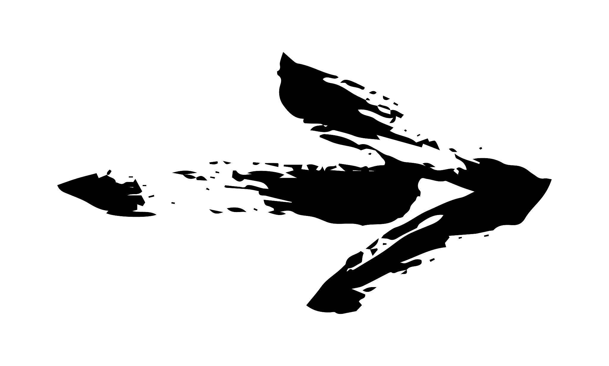 hand painted arrow drawn with ink brush