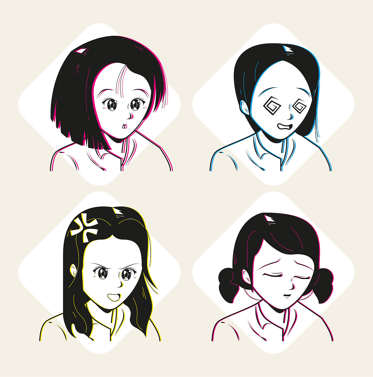 二次元风格人物的脸型是属于什么脸型？如果范围太广那么告诉我一个大致范围