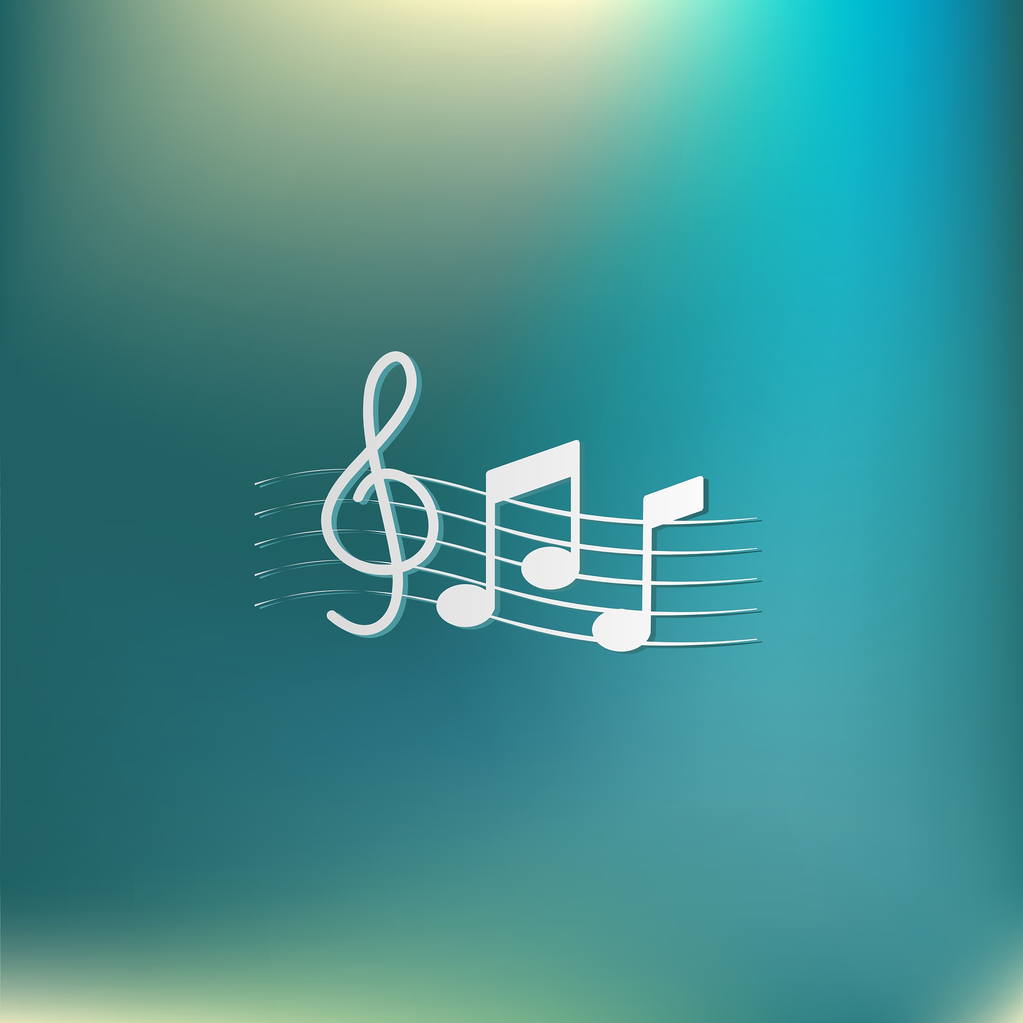 musical notes and treble clef
