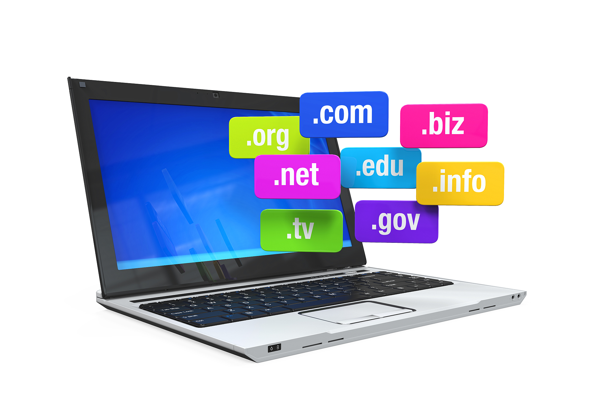 laptop with domain names