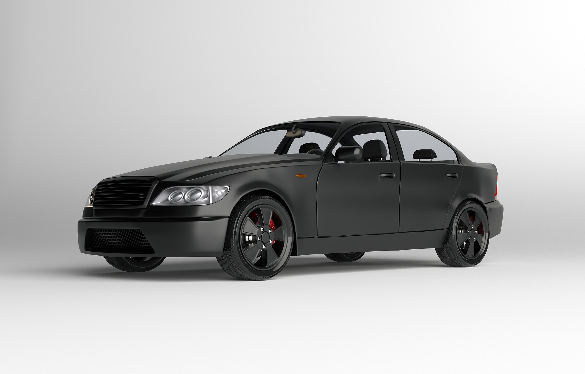 generic brandless sports car on gray background