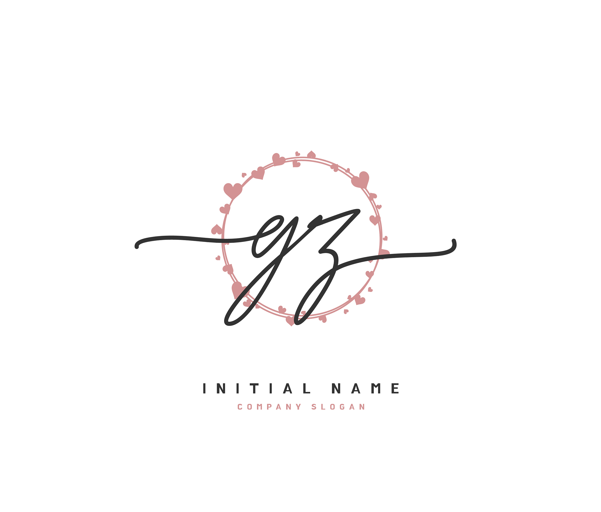 <strong>g</strong> z gz beauty initial logo handwriting logo of