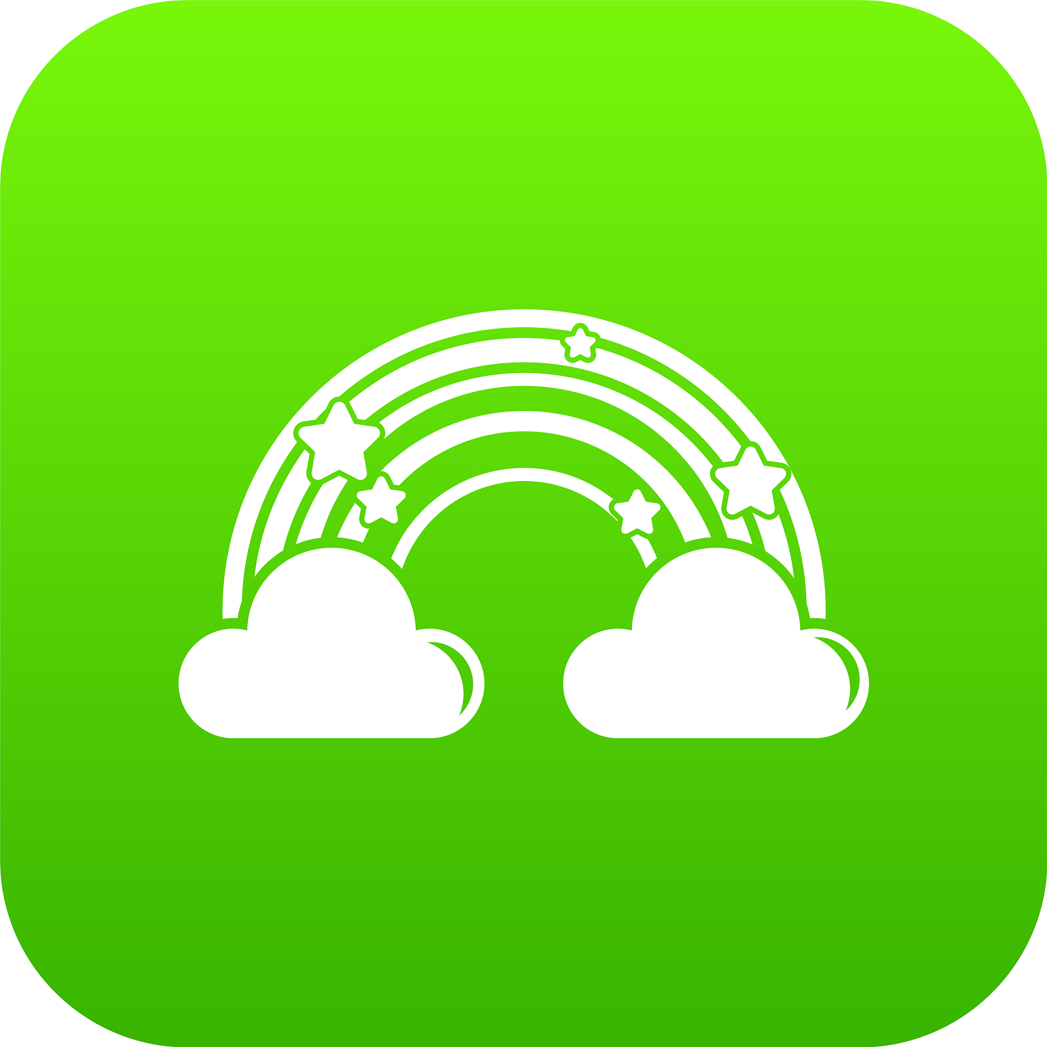 cloud rainbow icon green