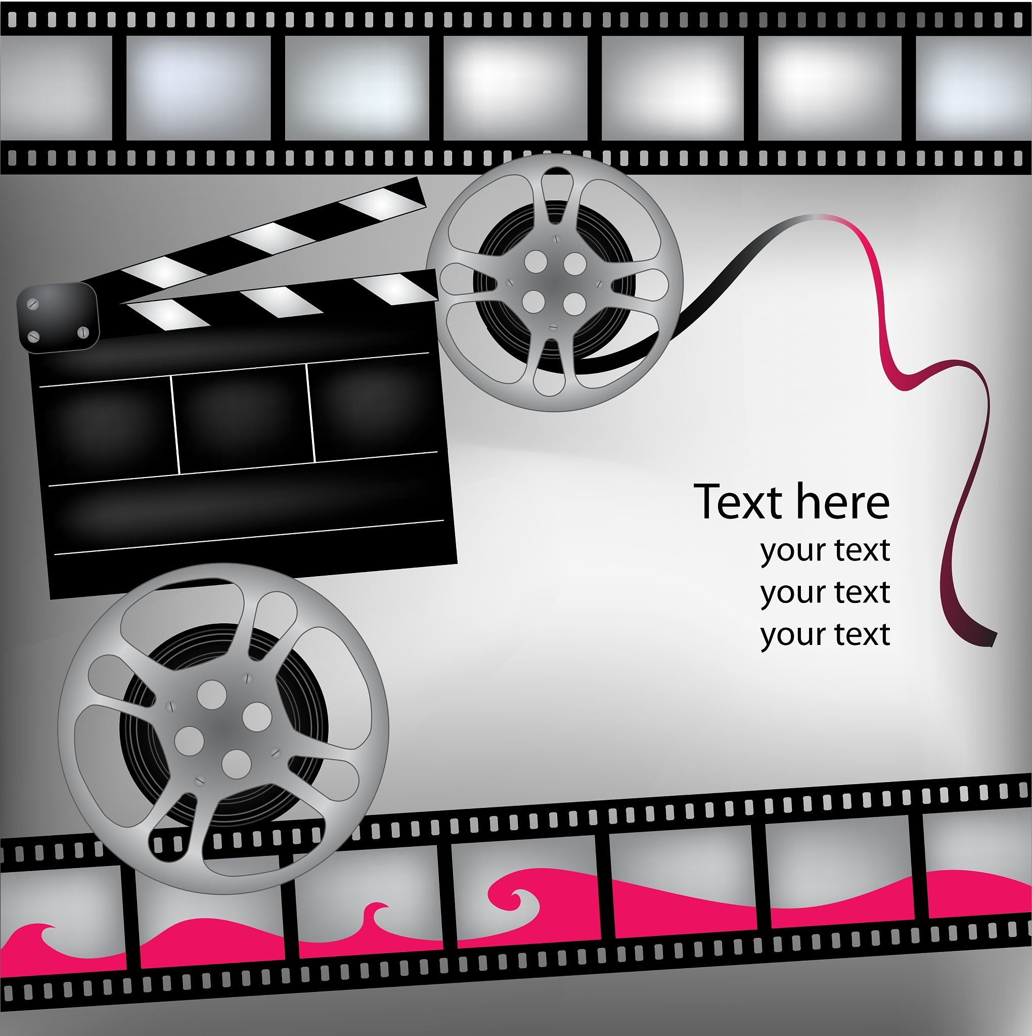 background with film and clubboard