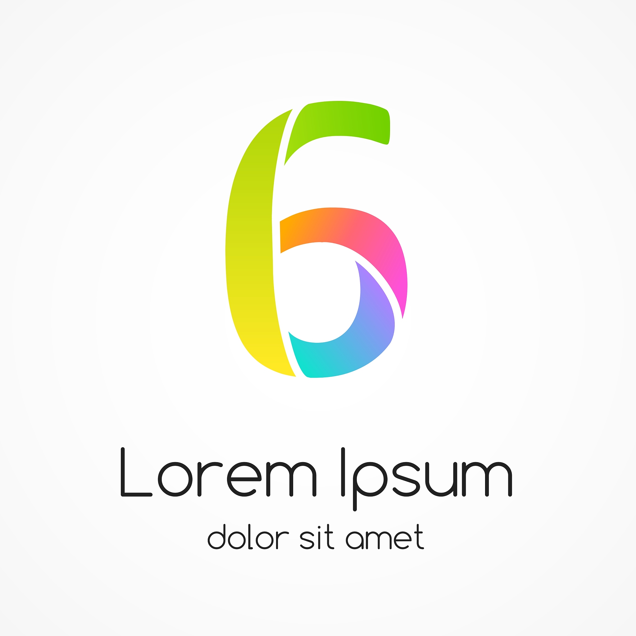 logo number 6 company design template