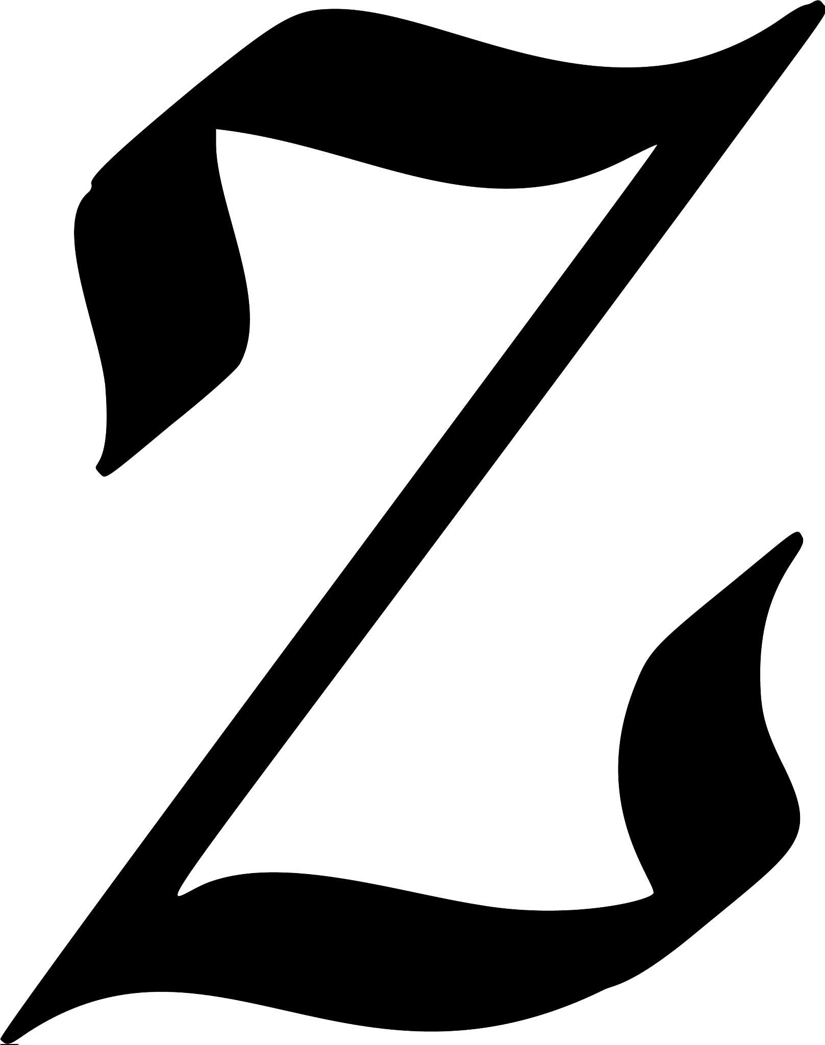 letter z painted brush