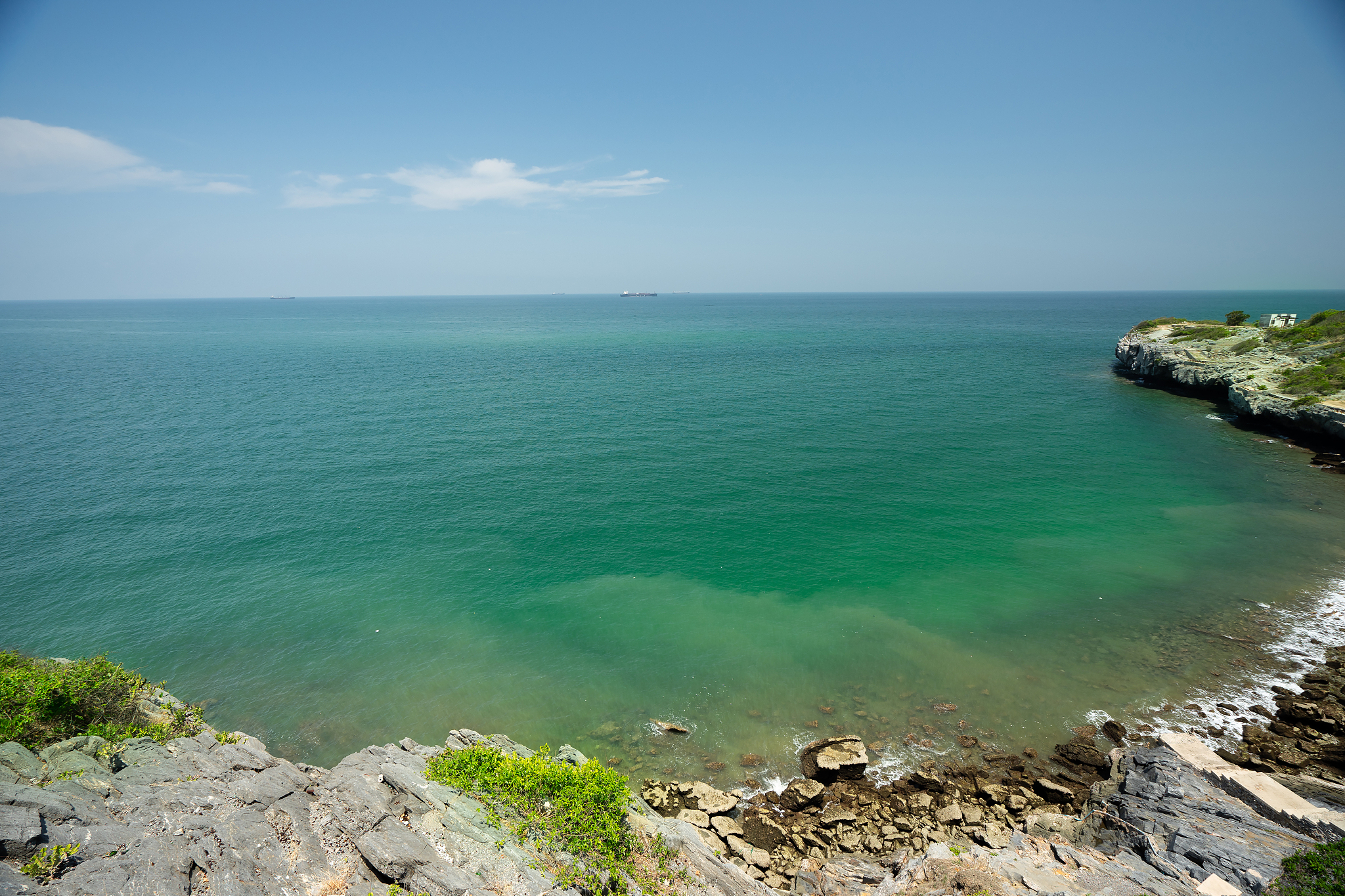 the sea landscape on hellfire pass beach of koh si chang, chonbu