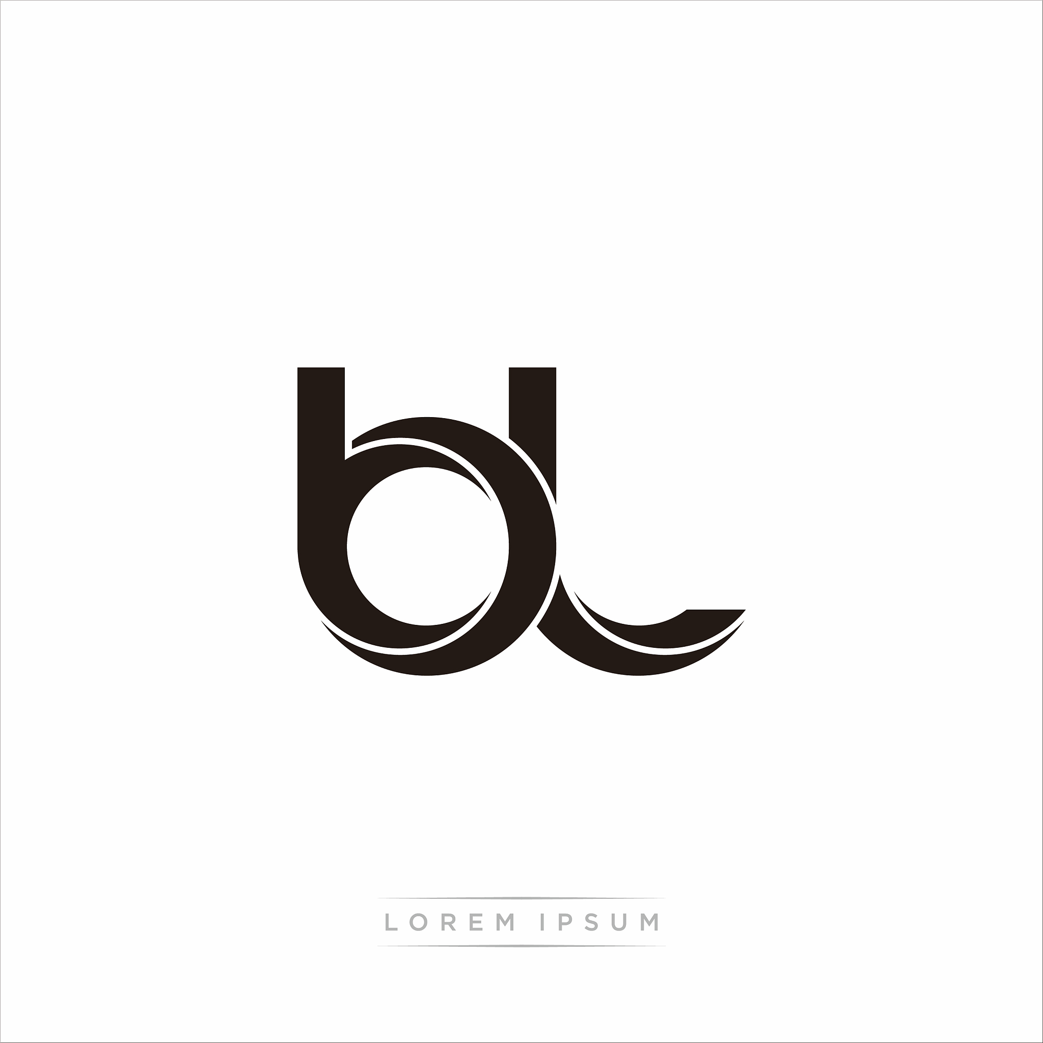 bl initial letter split lowercase modern monogram