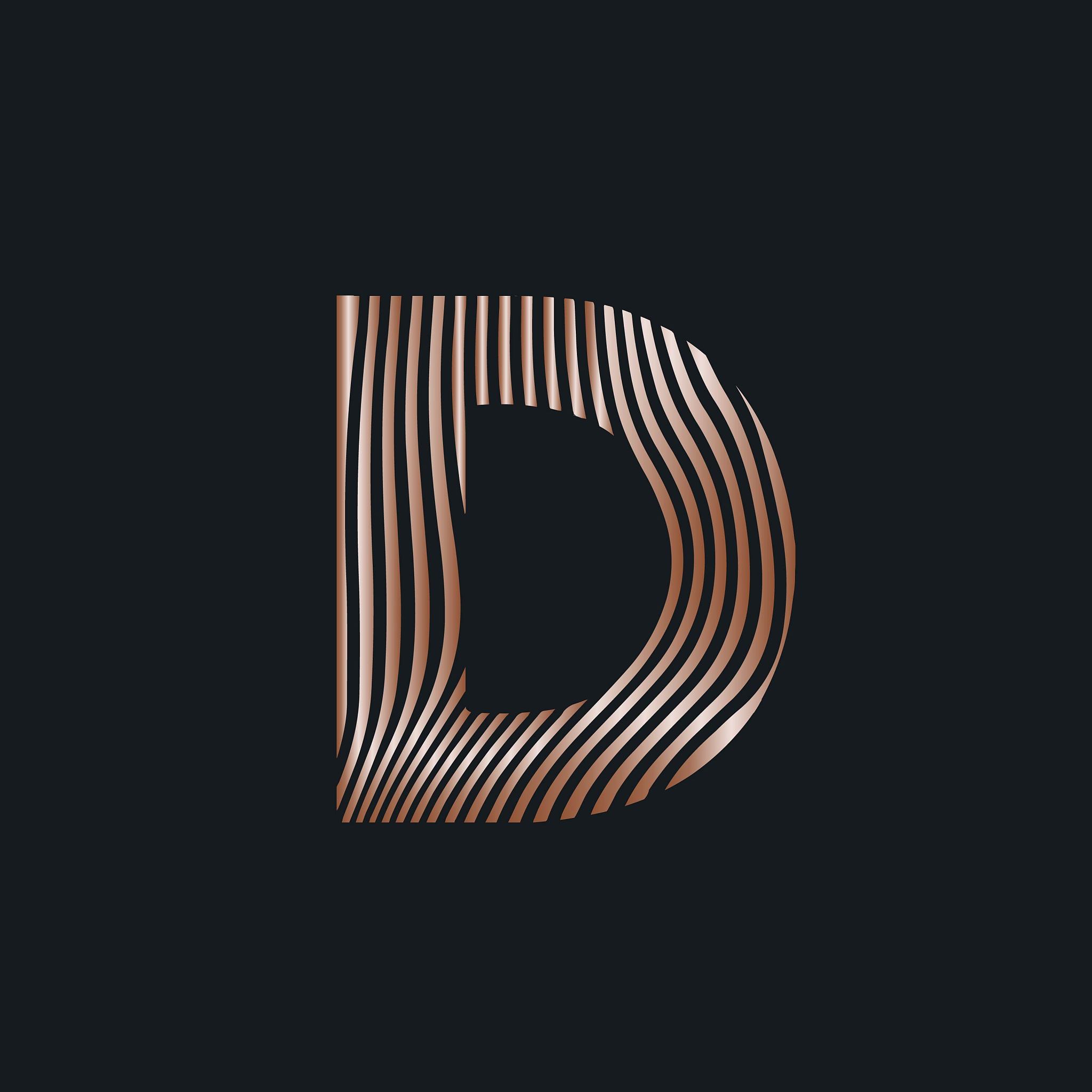 letter d logo.typographic icon with uppercase lettering sign.dec