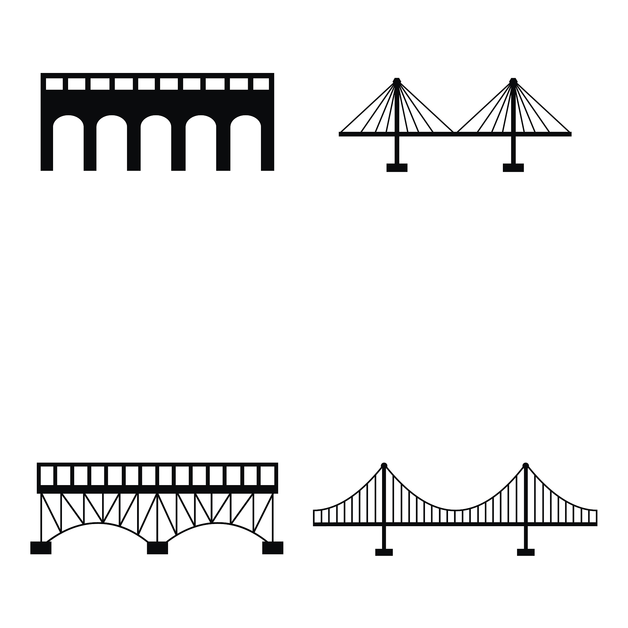 桥梁分类：用途、障碍、跨度、结构
