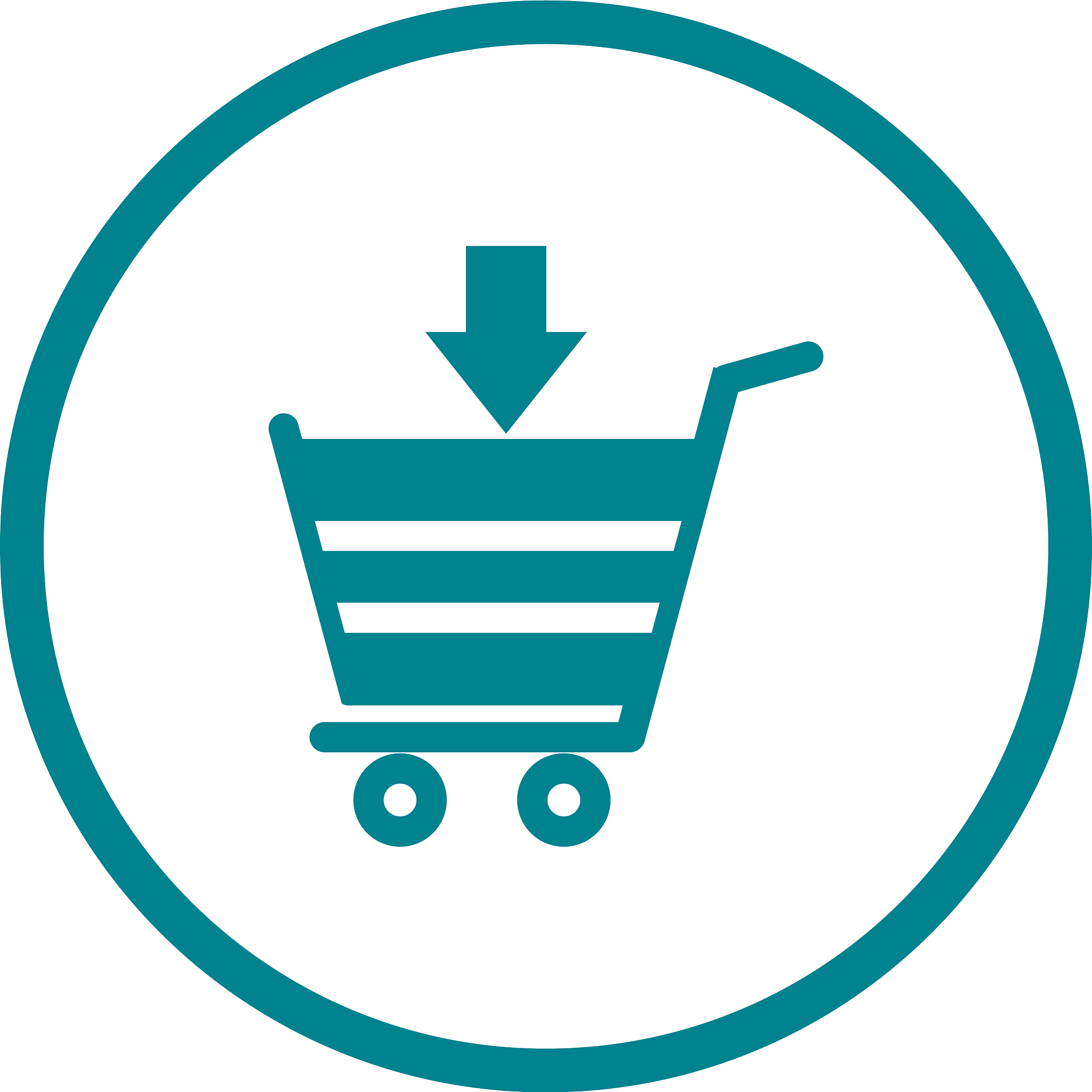 beautiful online shopping glyph icon