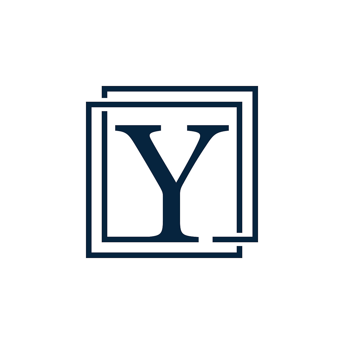 初始y字母与正方形矢量股票插图设计模板.