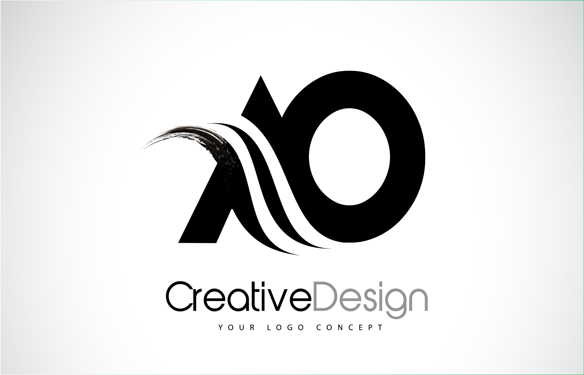 ao a o creative brush black letters design with