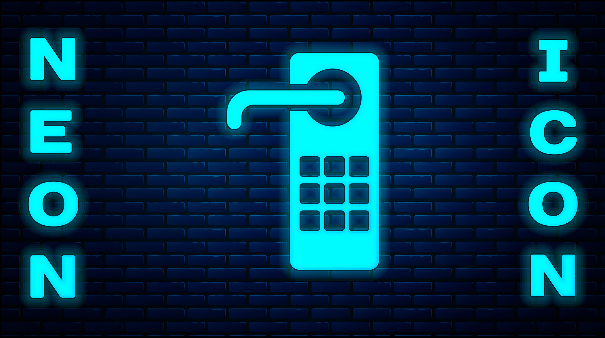 glowing neon digital door lock with wireless