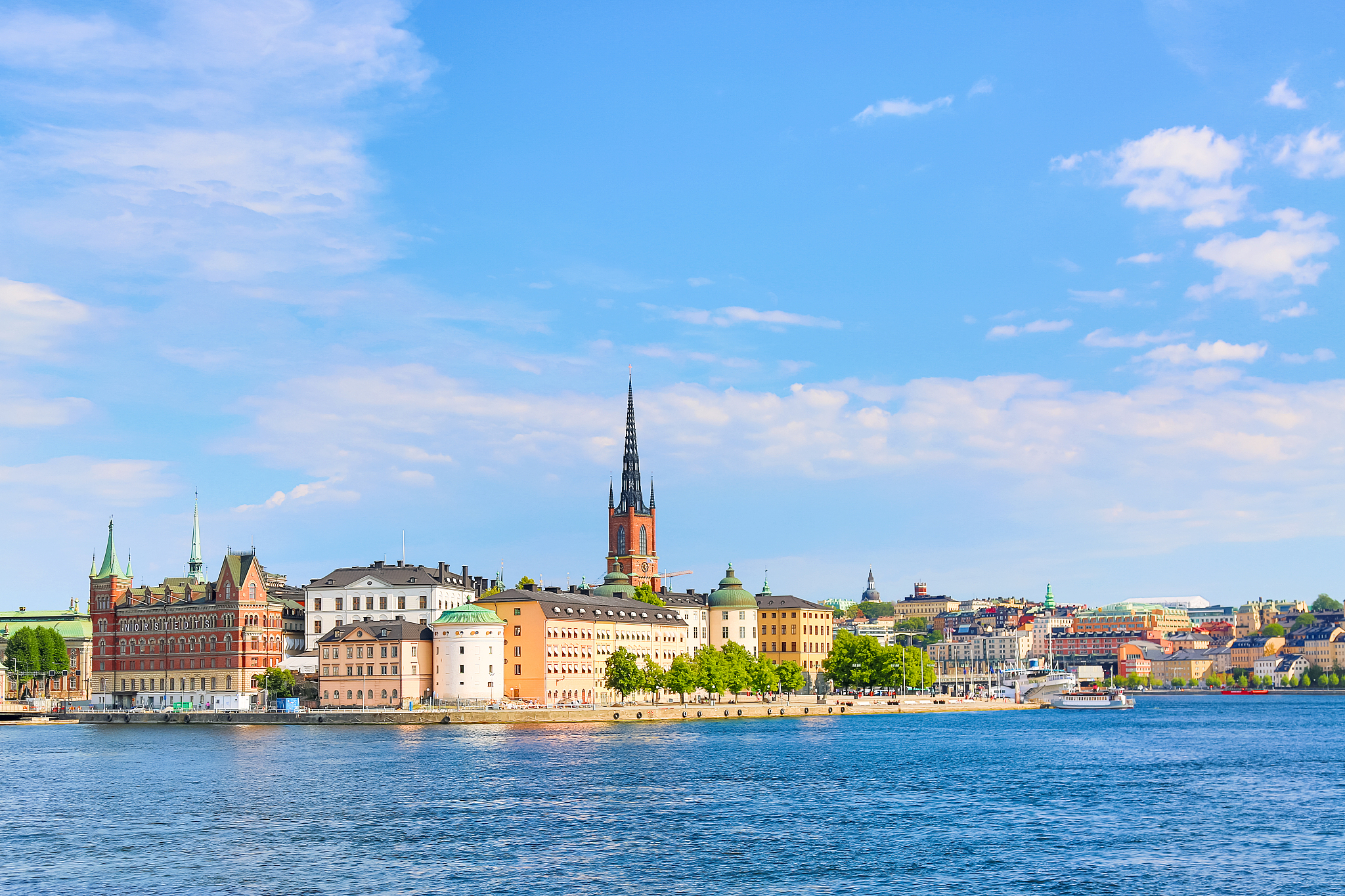 gamla stan, the old part of stockholm in a sunny summer day, swe