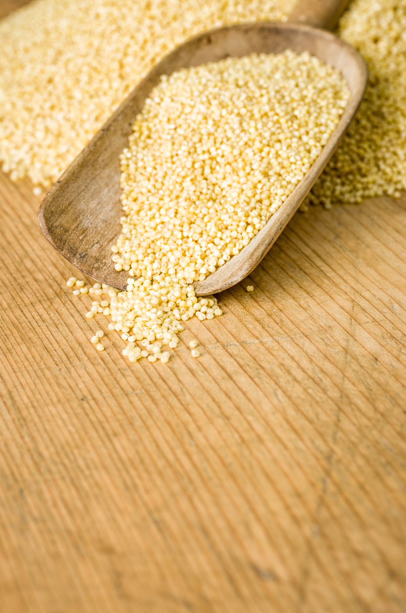 wooden background with copy space - millet