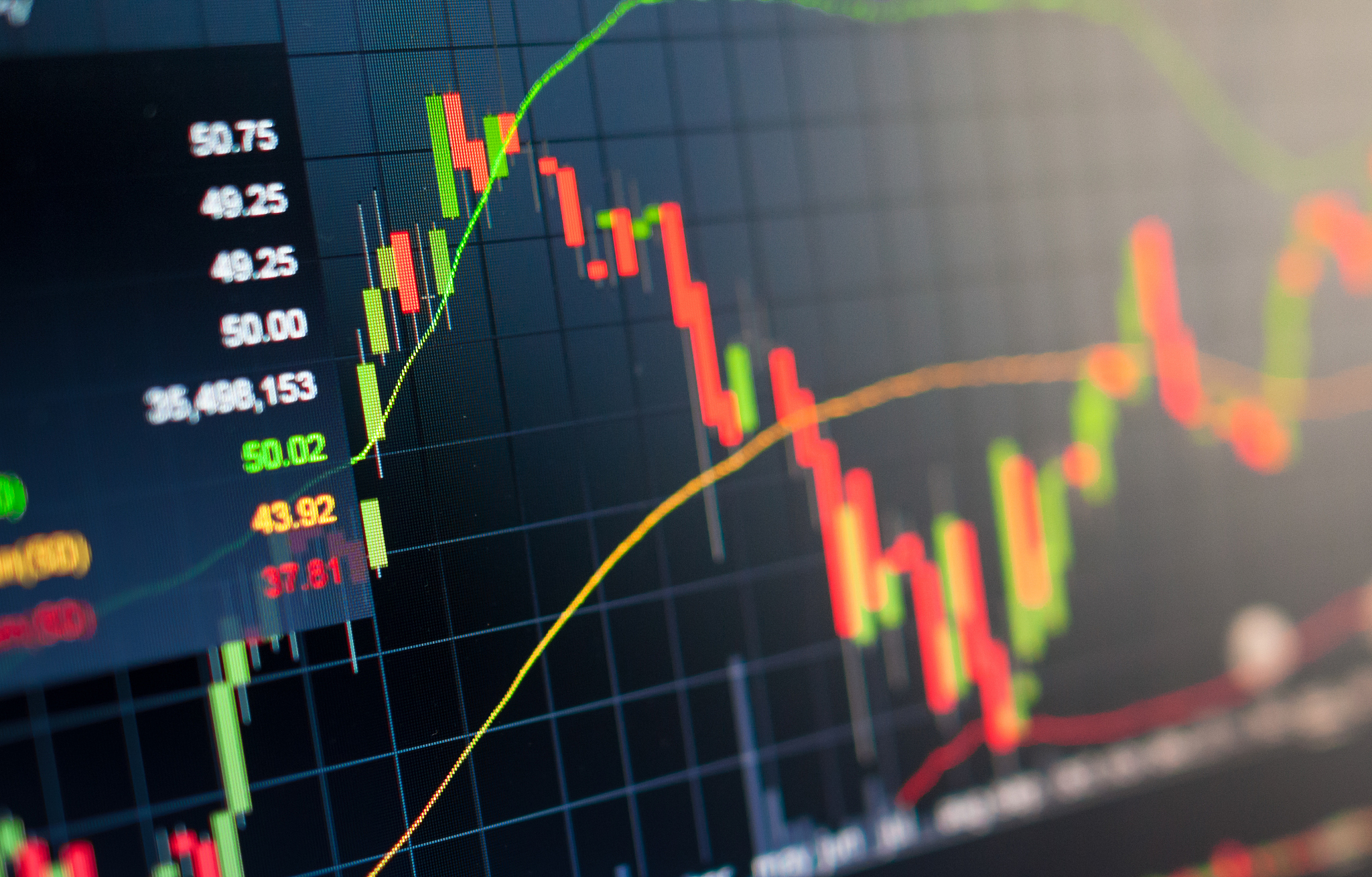 stock exchange graph background