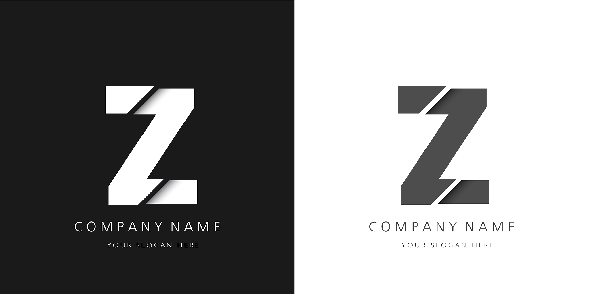 z letter modern logo broken design