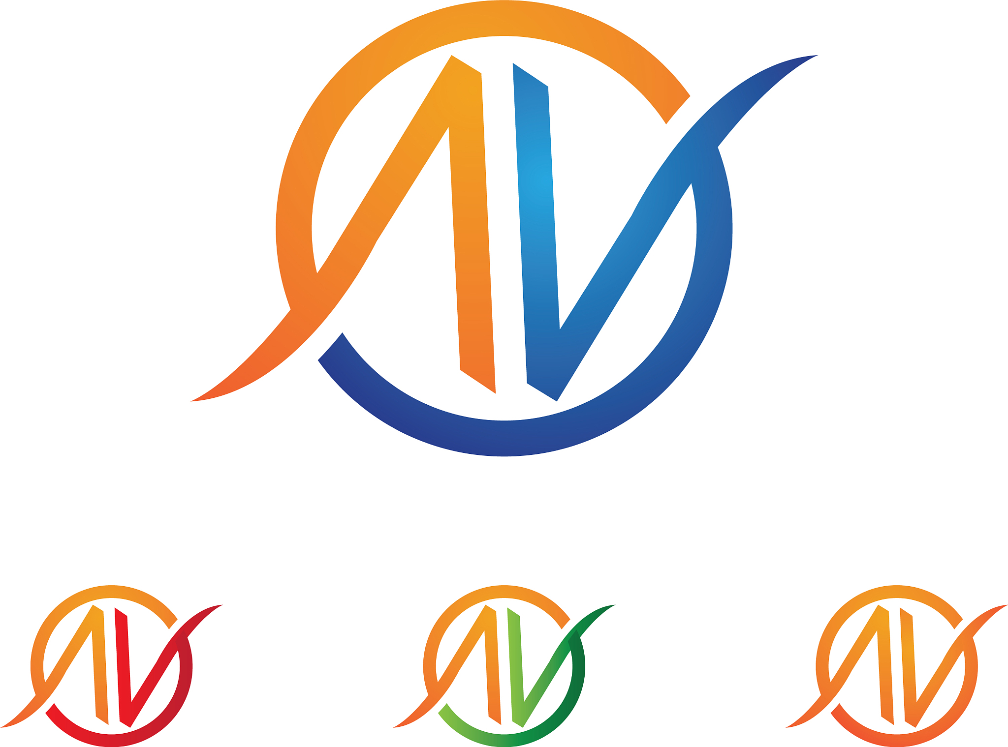 n letter logo template
