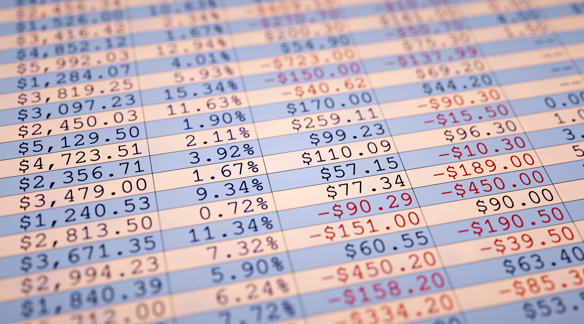 financial figures spreadsheet simple