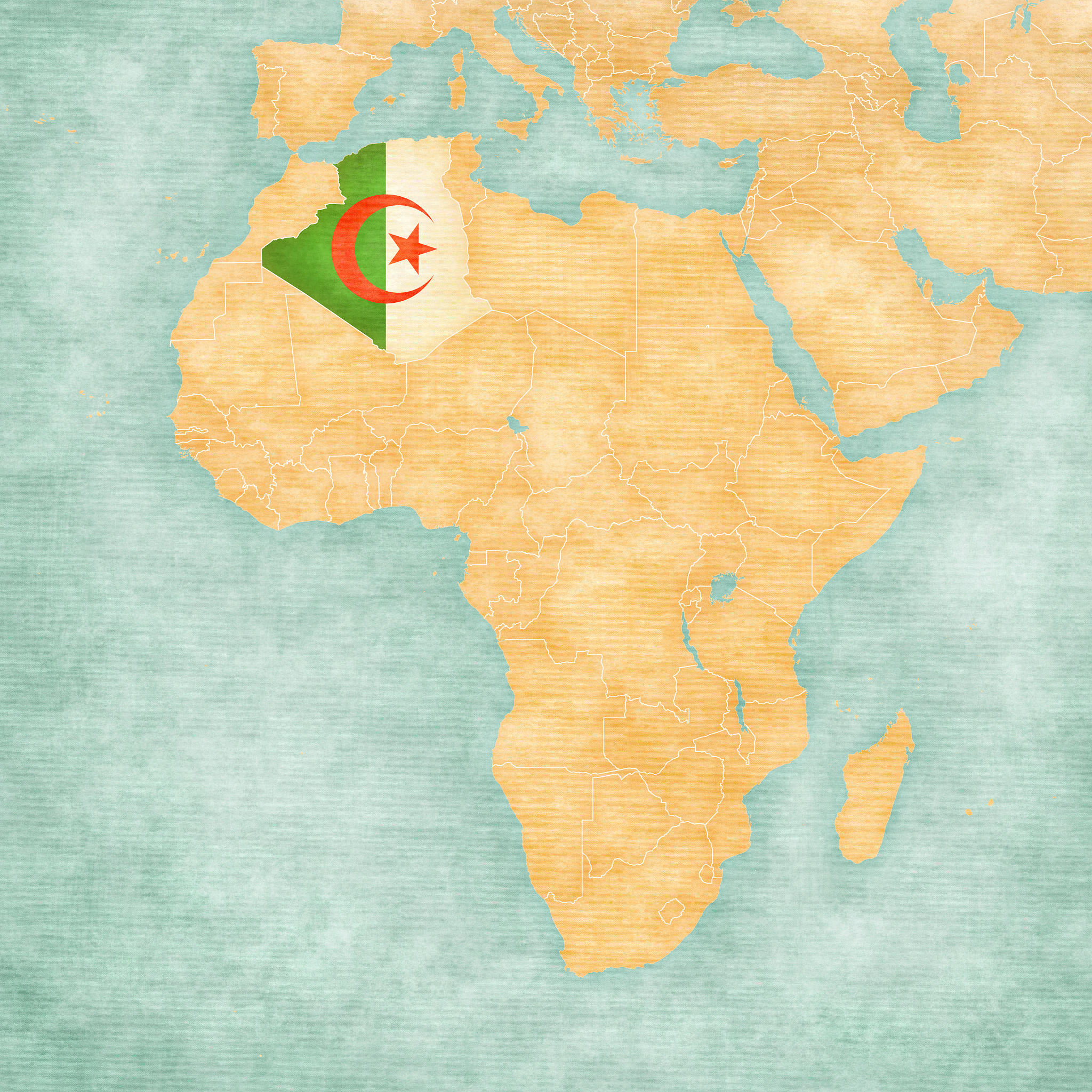 map of africa - algeria