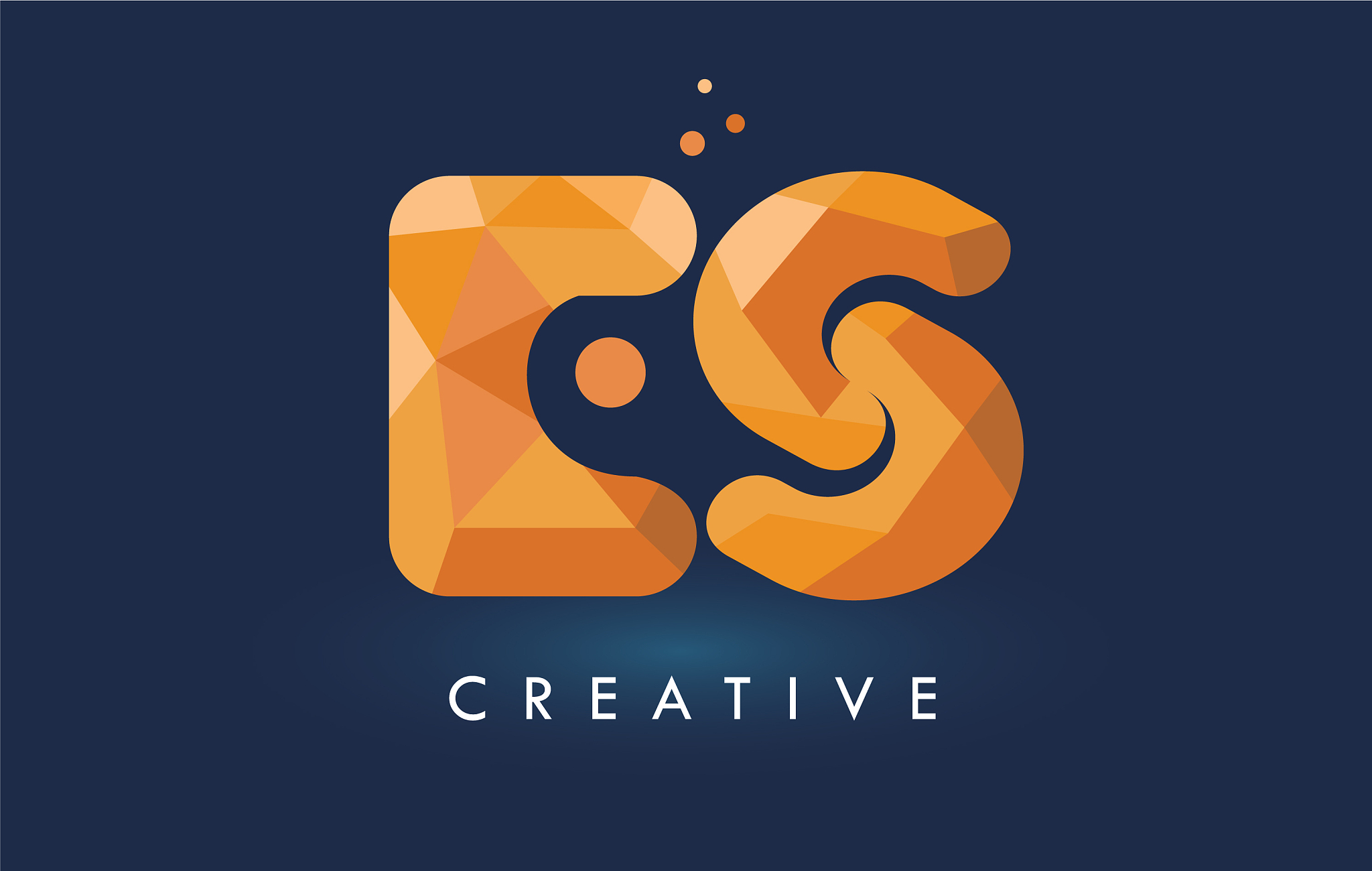 es letter with origami triangles logo creative