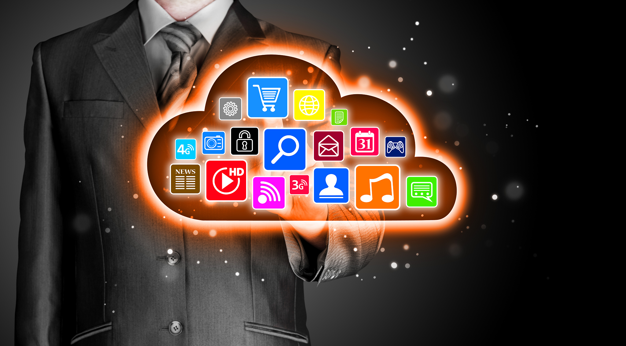 cloud computing touchscreen interface