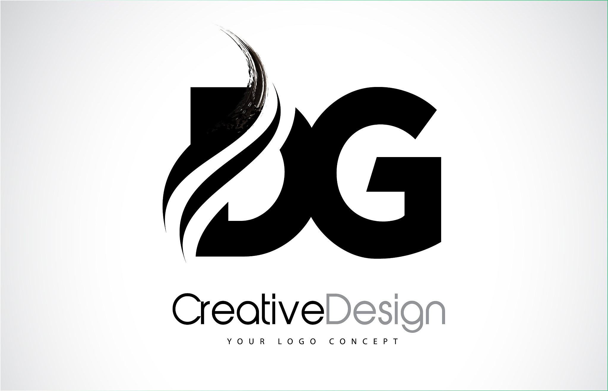 dg d g creative brush black letters design with