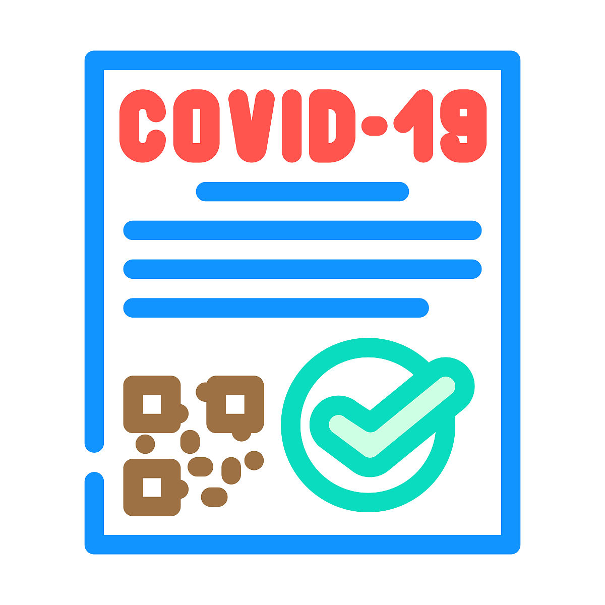 covid证书符合性彩色图标矢量图