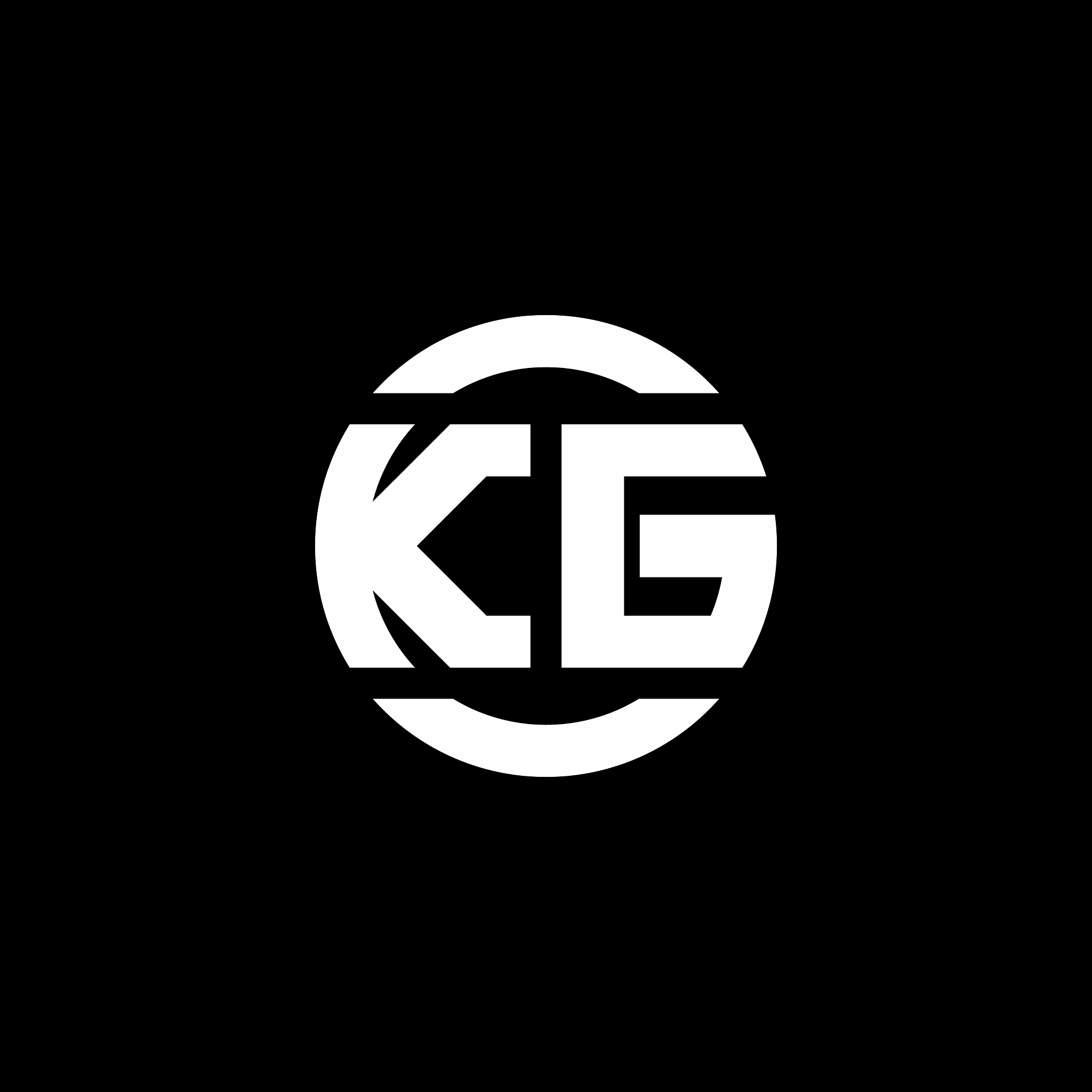 kg logo monogram isolated on circle element