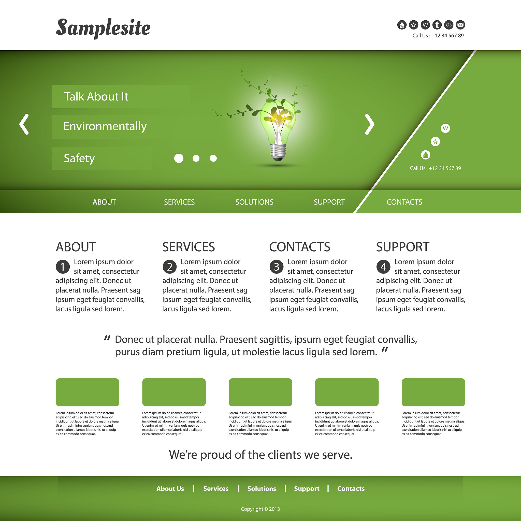 one page website template