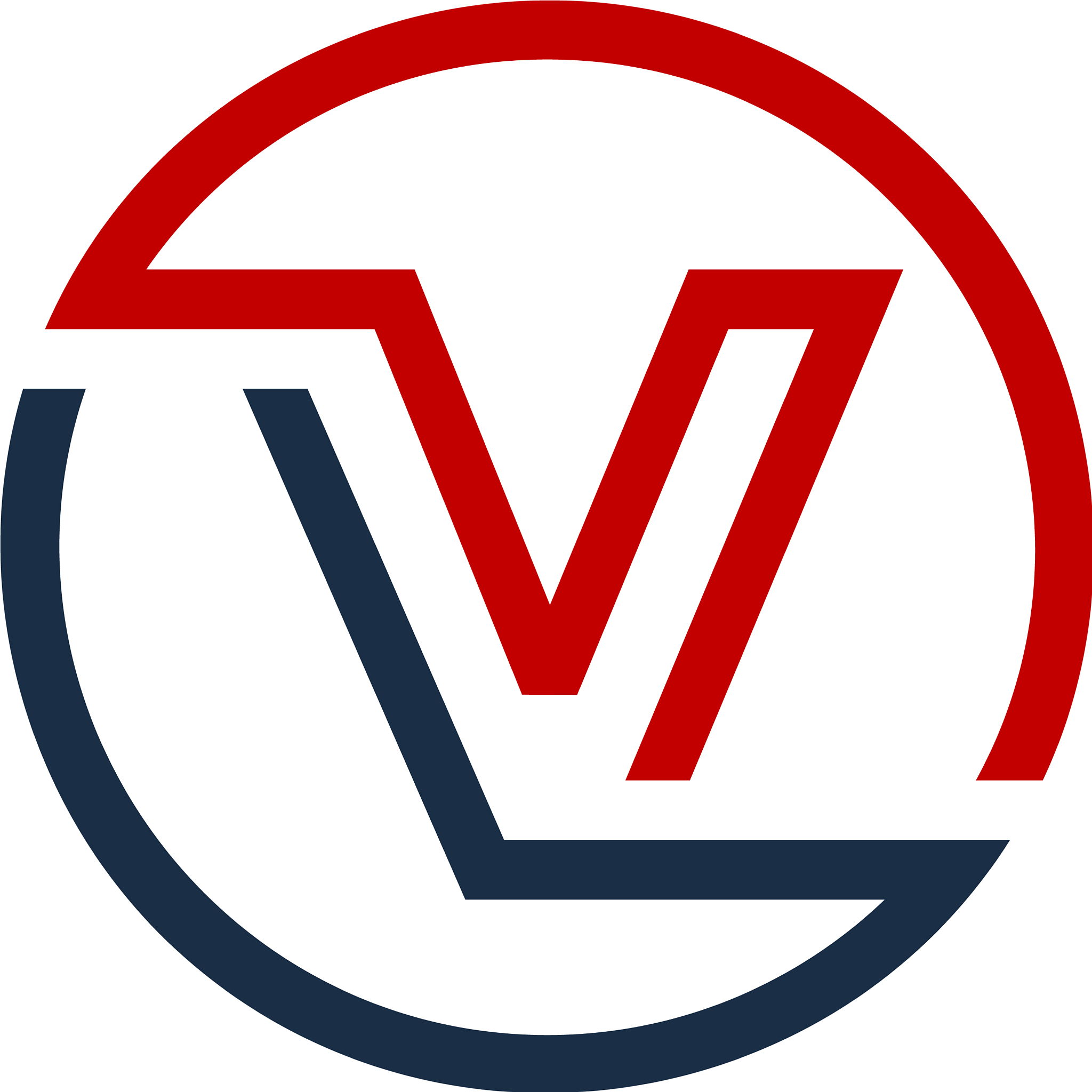 v letter circle line logo icon design