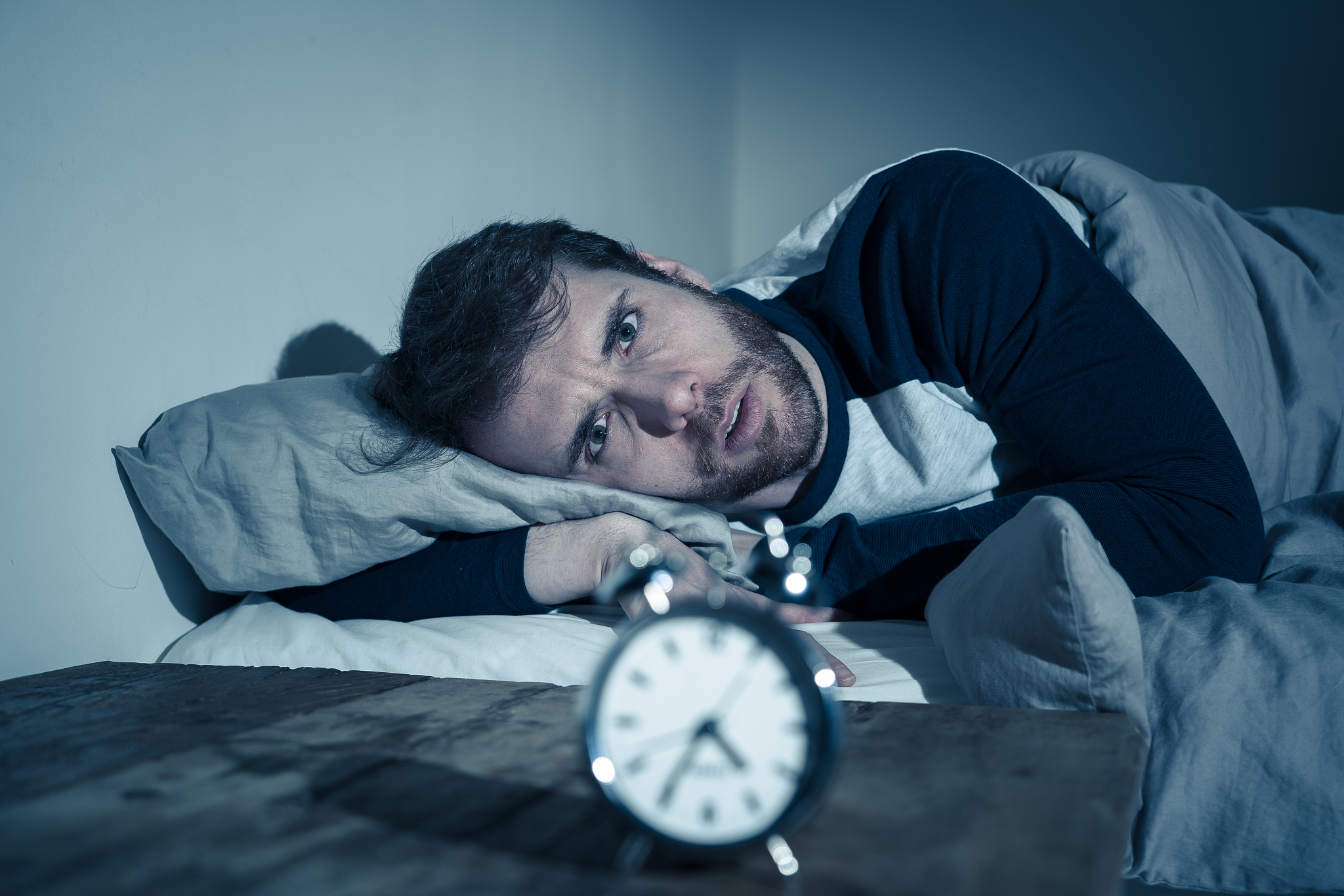 insomnia stress and sleeping disorder concept. sleepless despera