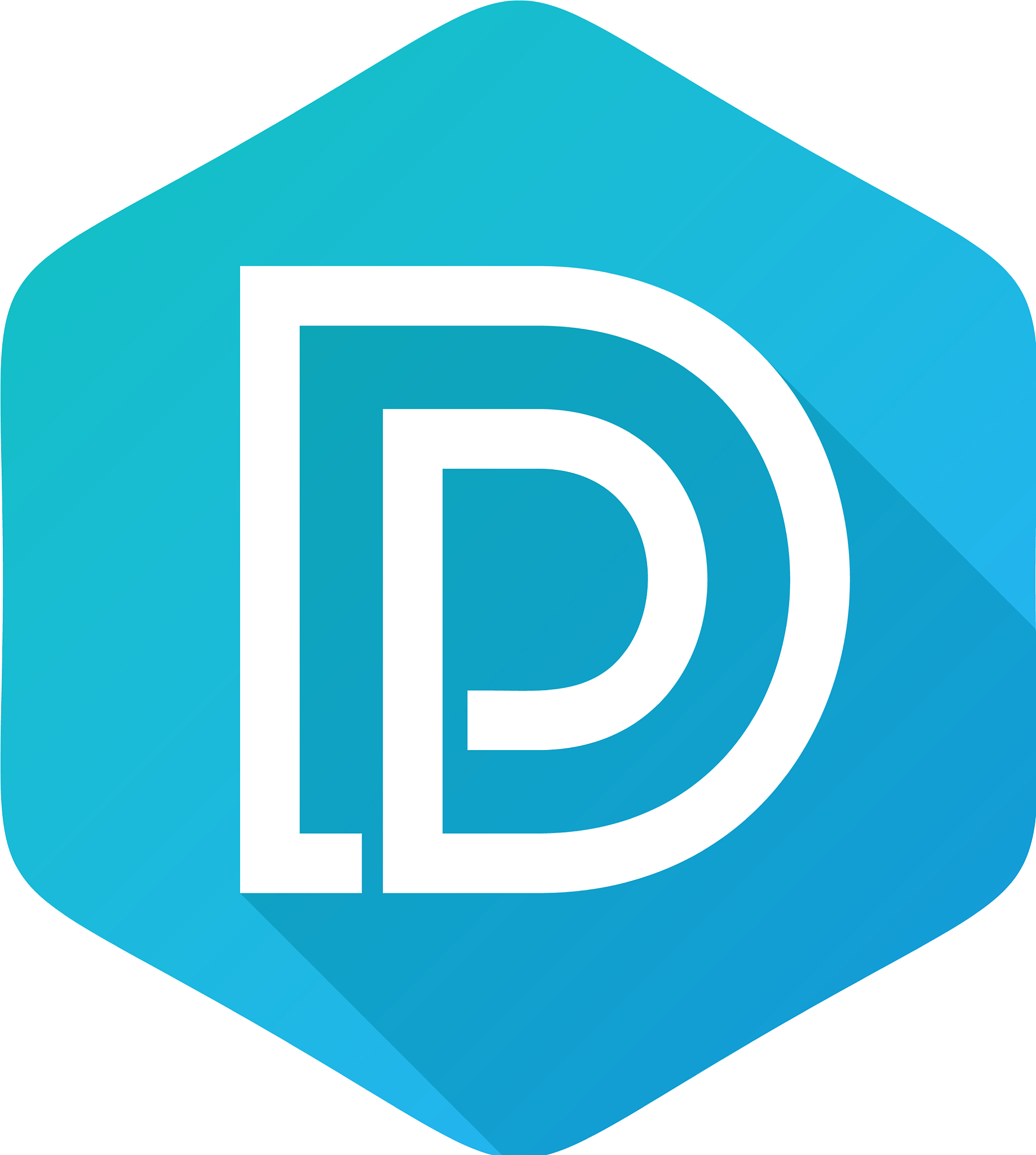 hexagon letter d logo icon design