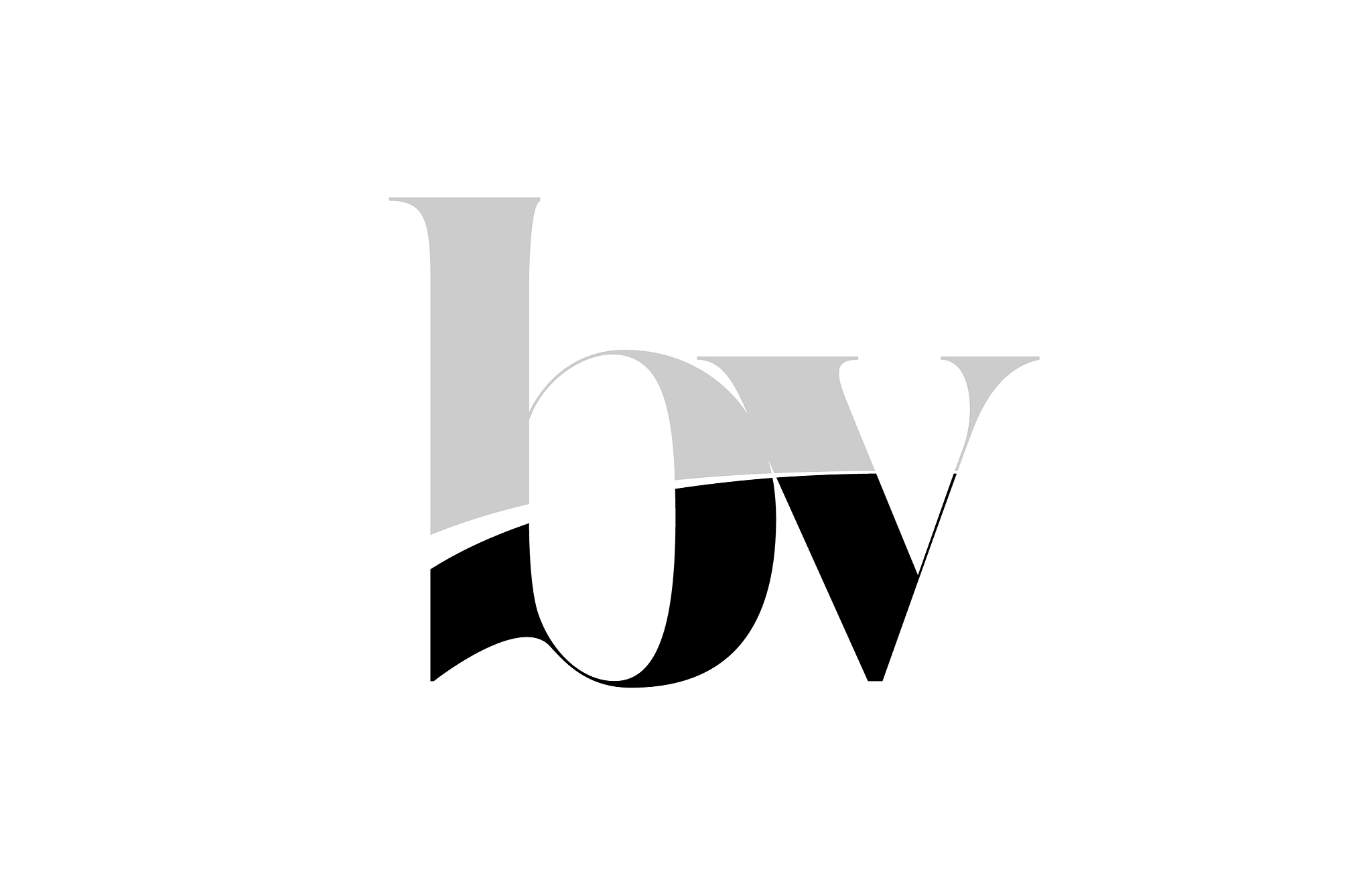 alphabet letter bv b v black and white logo icon