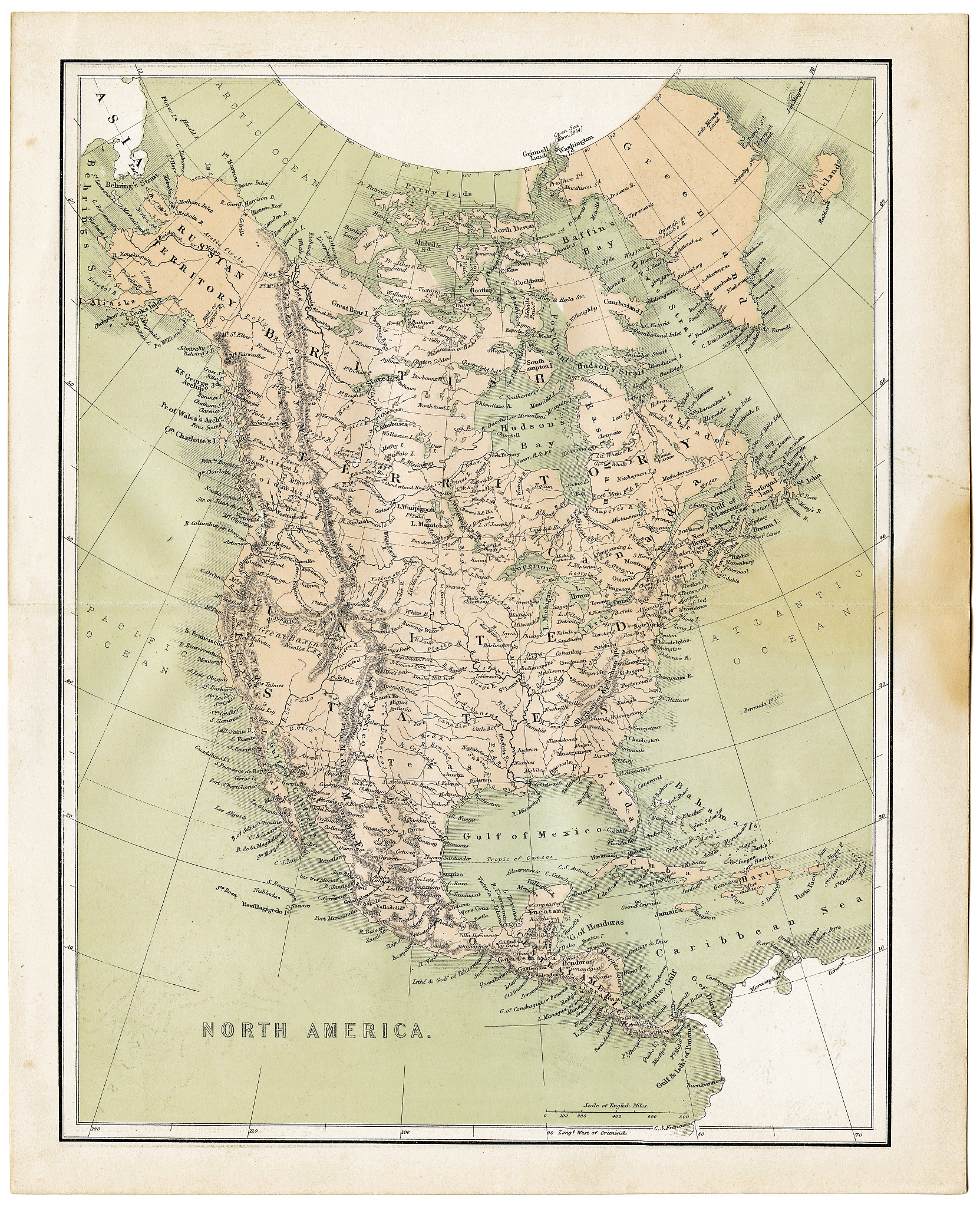 map of north america 1860