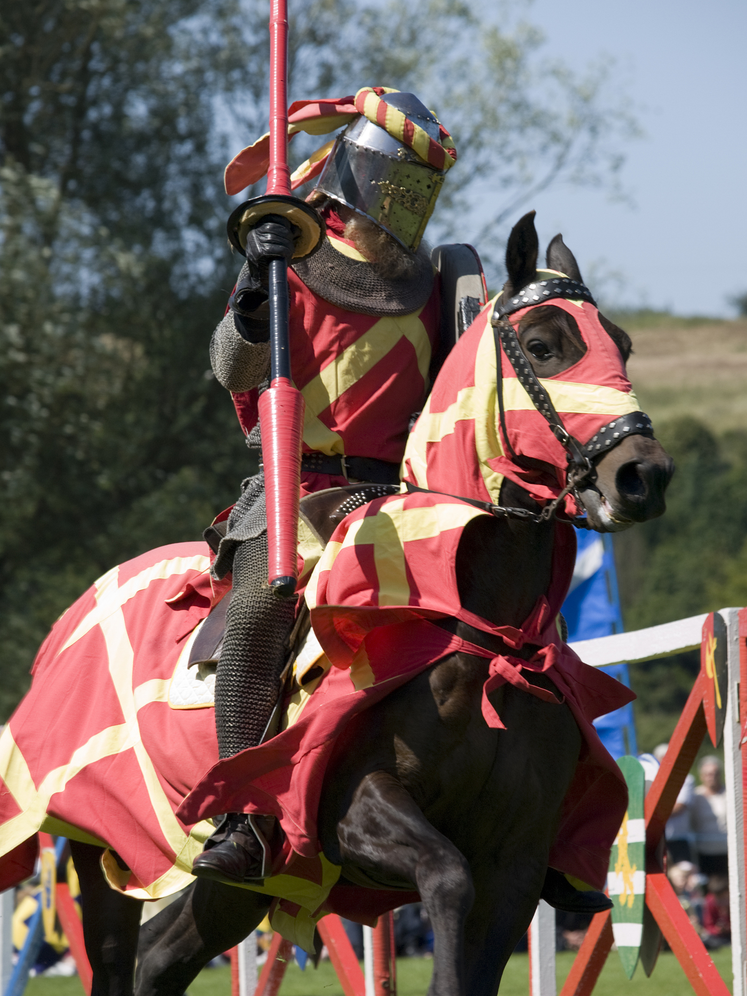mounted knight at a medieval re-enactment