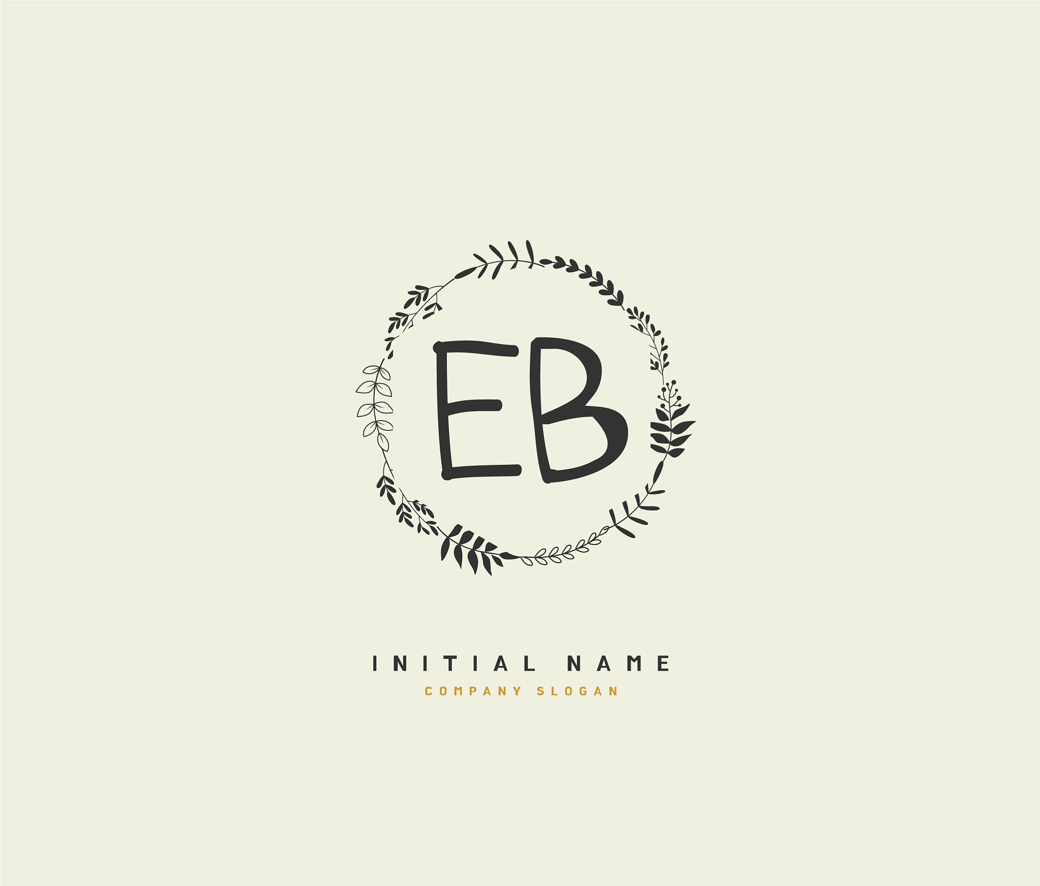 e b eb beauty initial logo handwriting logo of