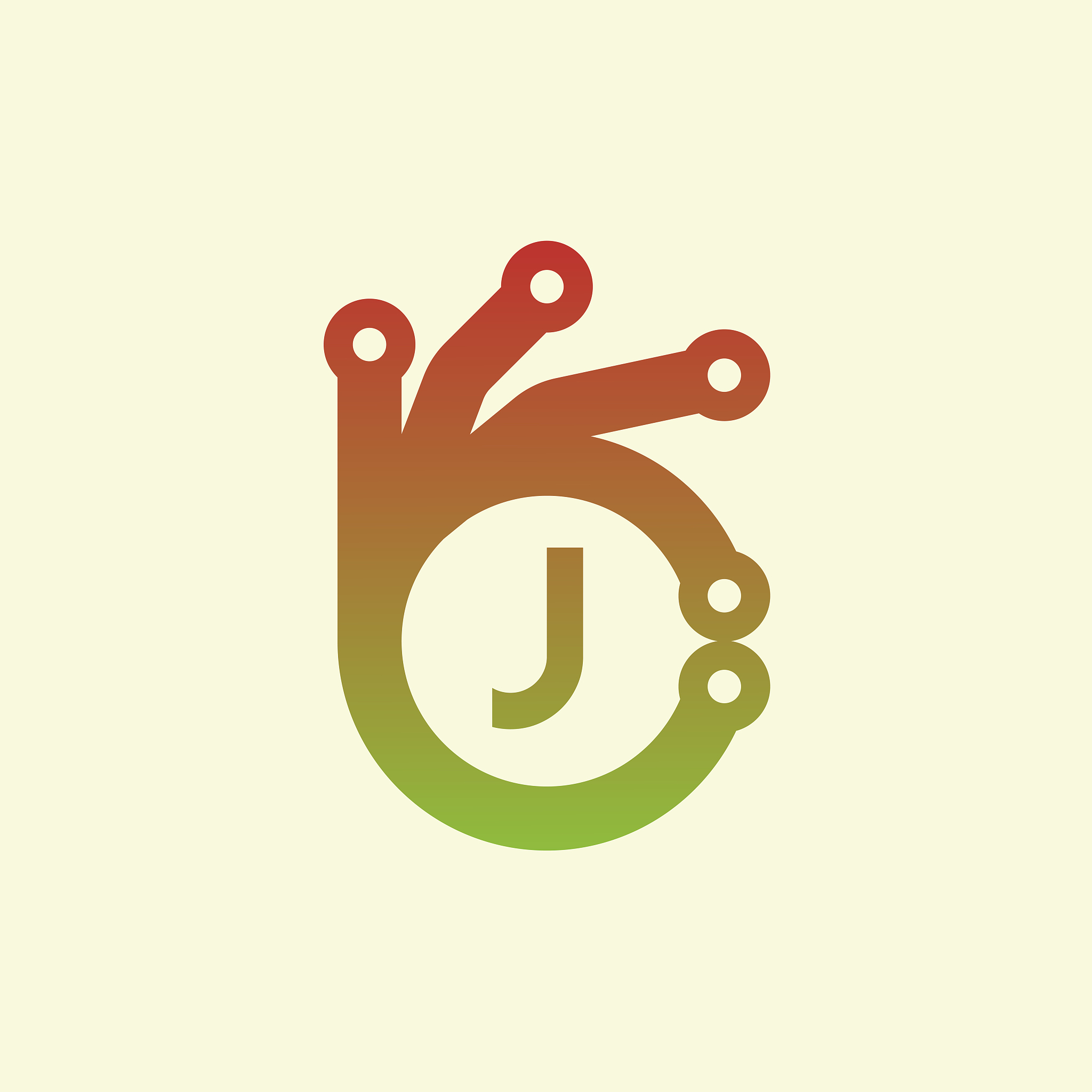 good technology initial letter j icon design