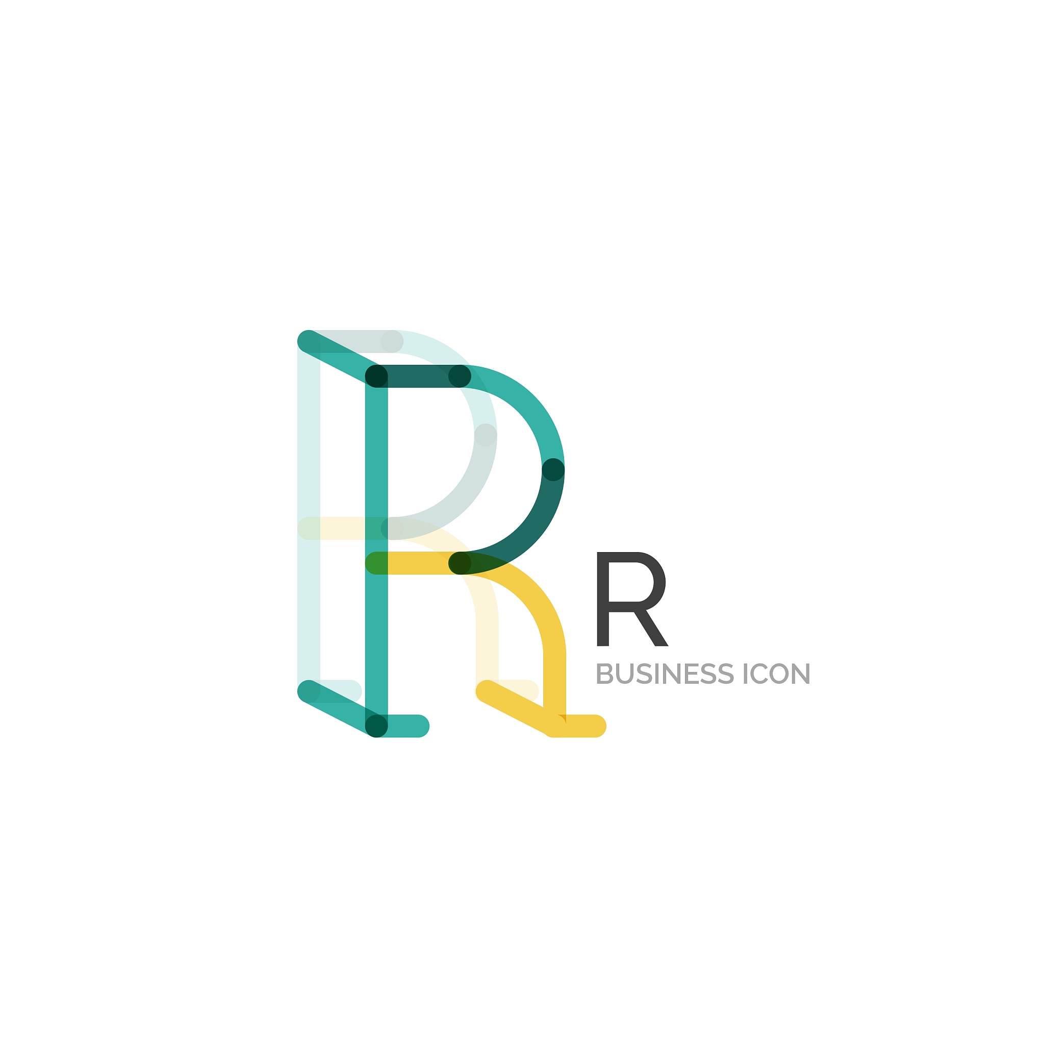 minimal r font or letter logo design