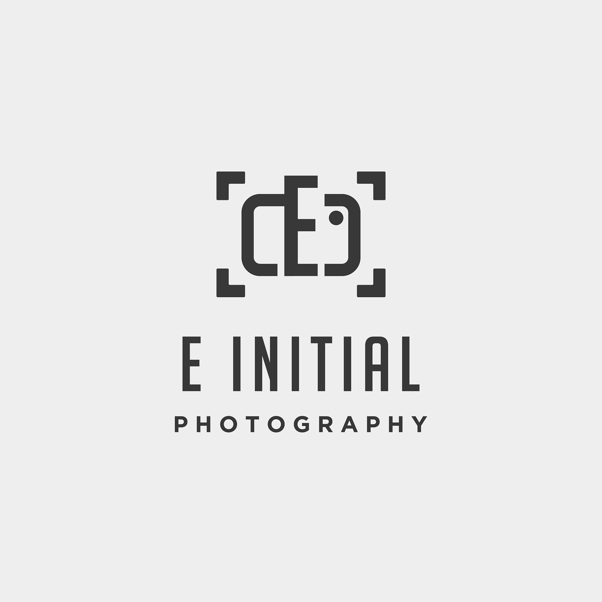 e initial photography logo template design