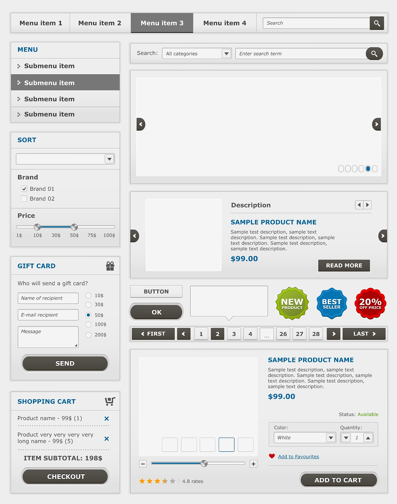 web design elements set