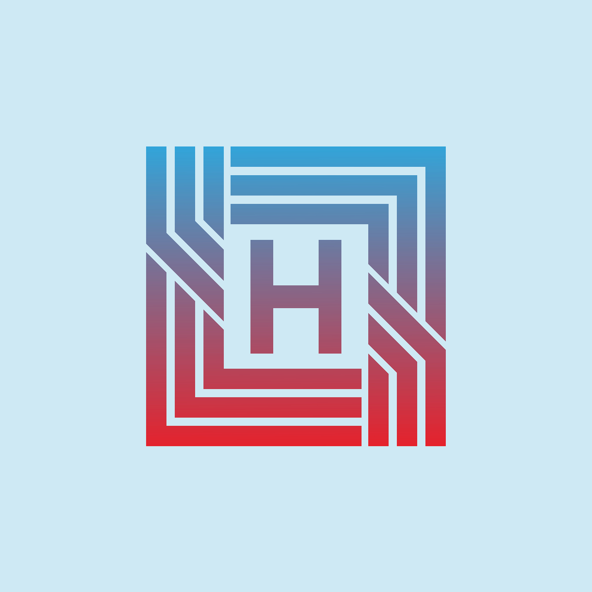 technology initial letter h icon design