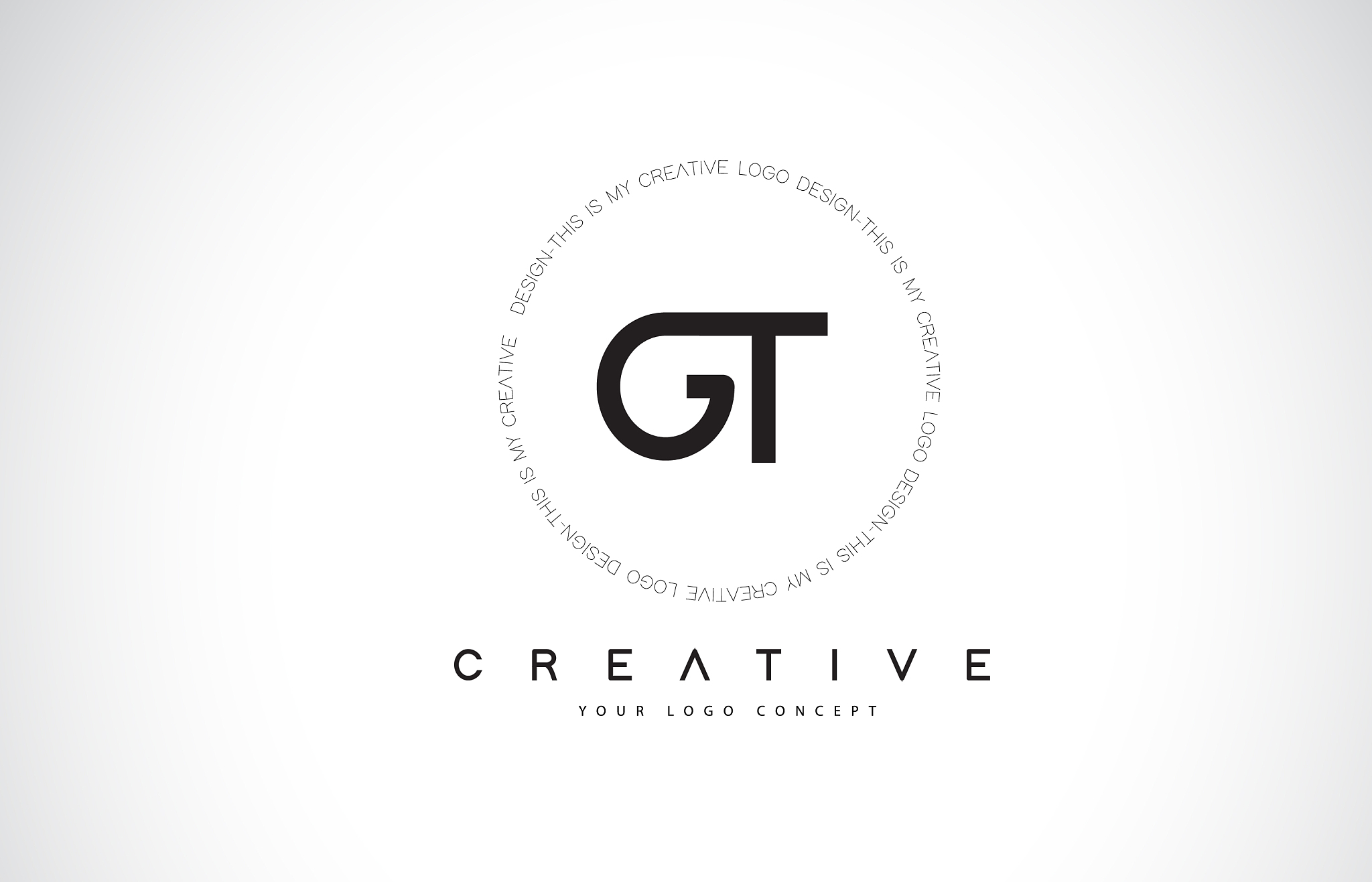 gt g t logo design with black and white creative