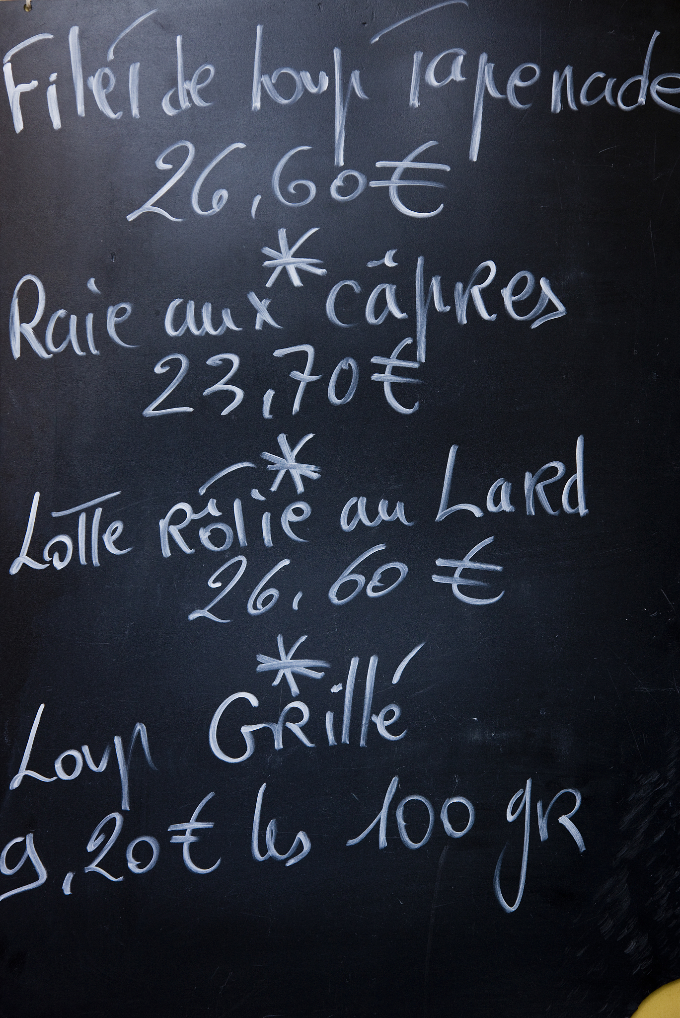 french restaurant menu sign.