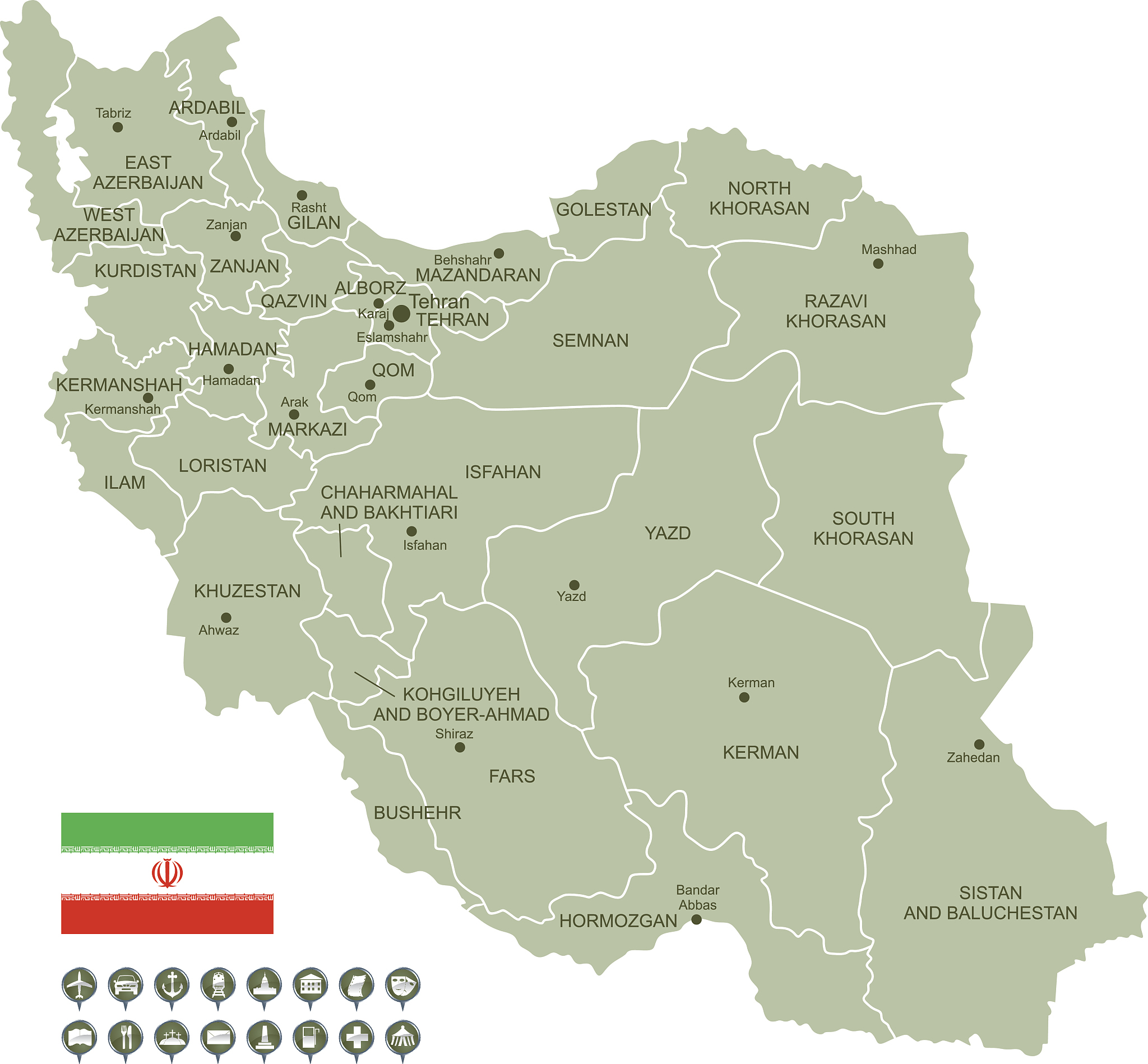 map of iran