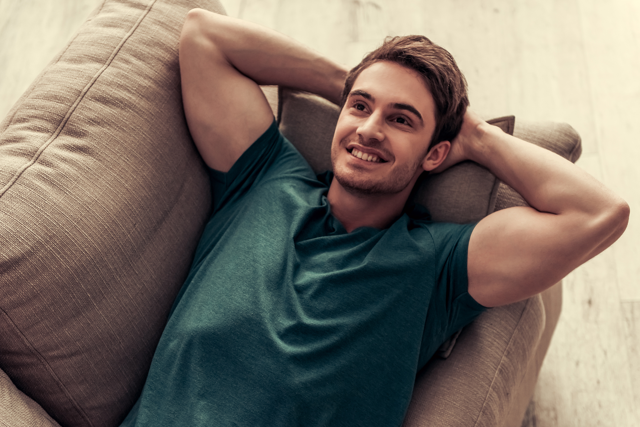 handsome guy at home