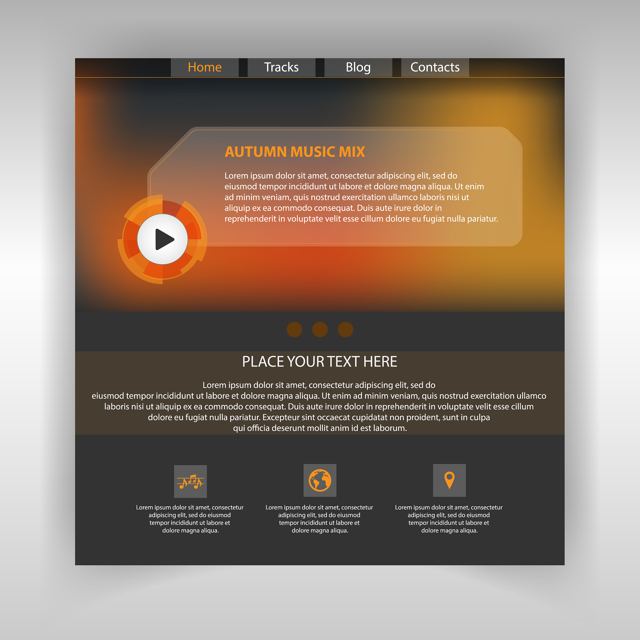 website music page template