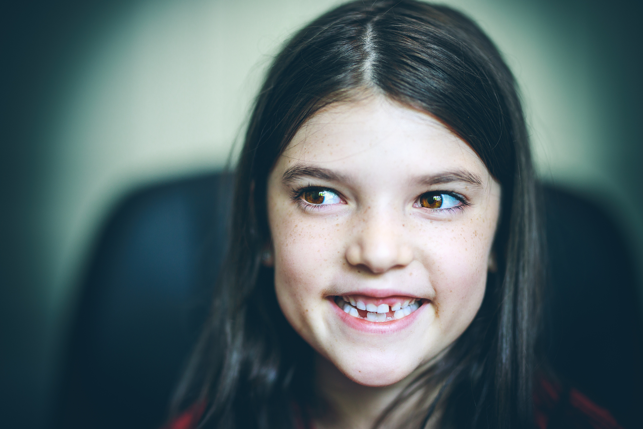 young smilig girl close up