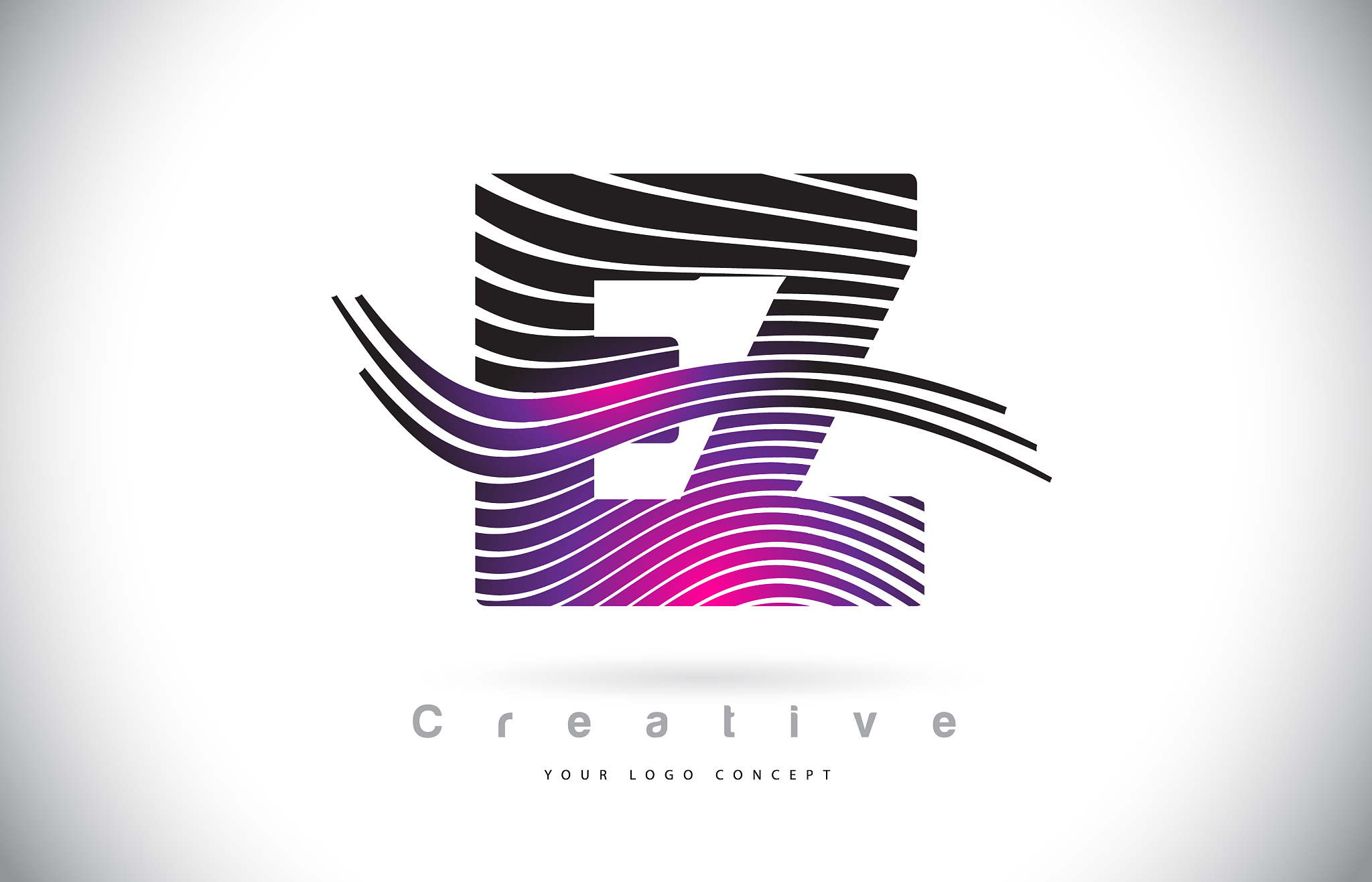 ez e z zebra texture letter logo design with